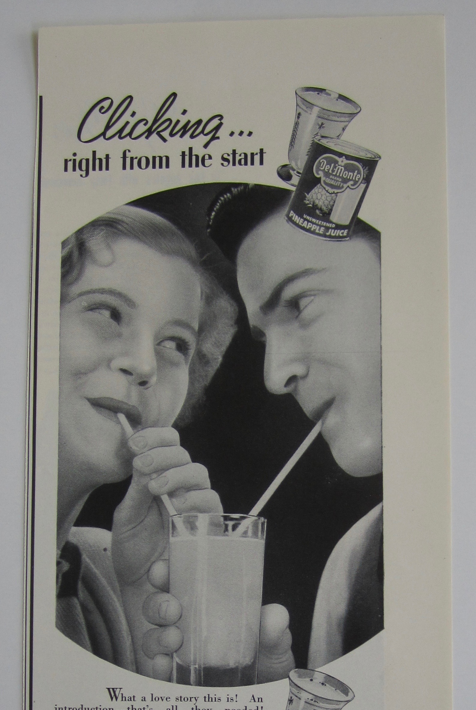 1937 Del Monte Pineapple Juice with Couple Drinking