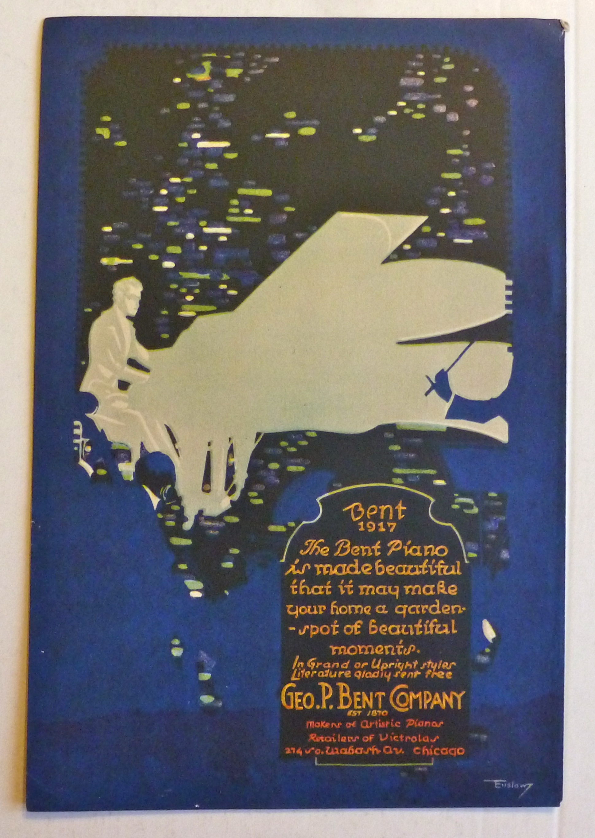 1917 George P. Bent Company with the Bent Piano