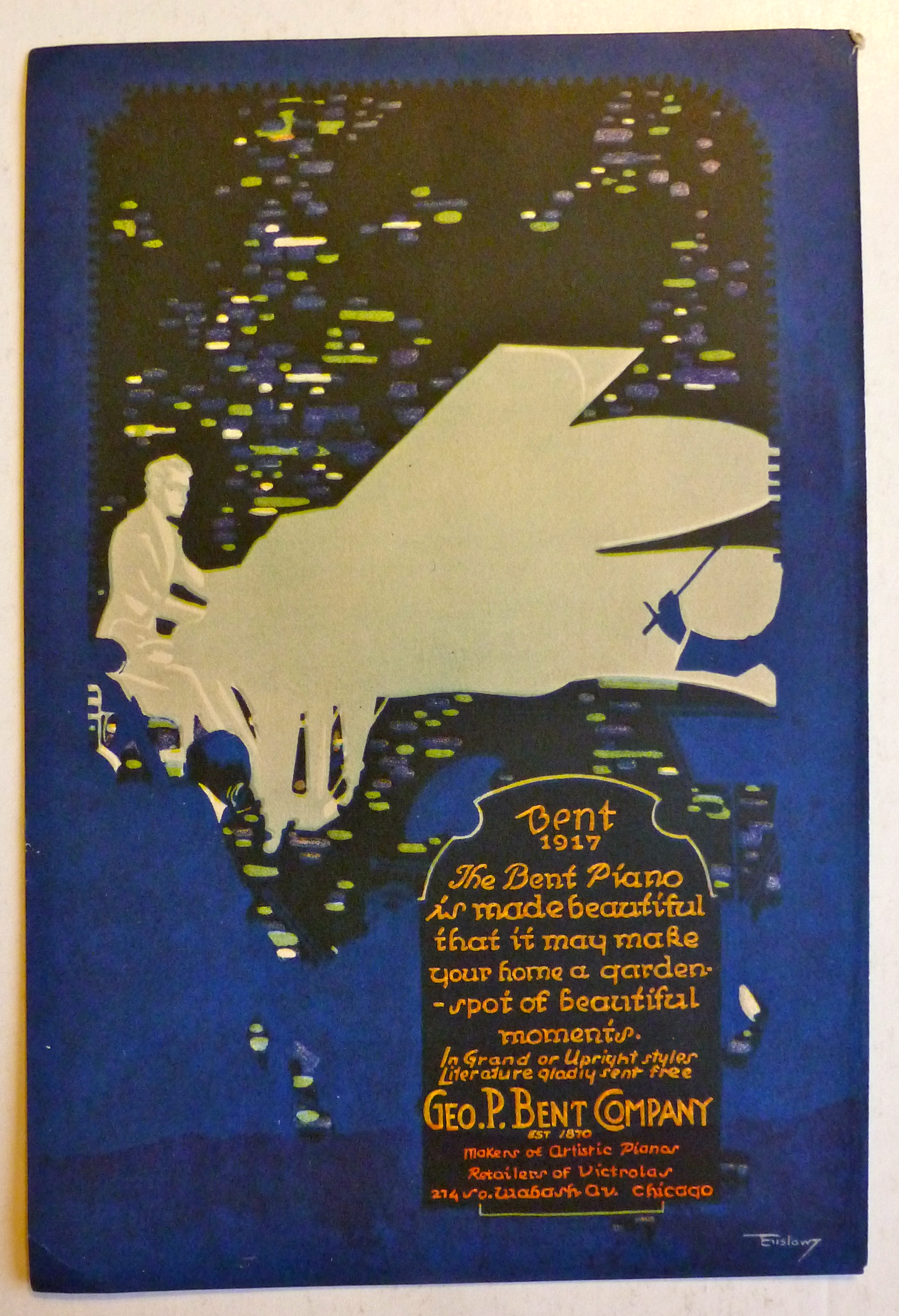 1917 George P. Bent Company with the Bent Piano