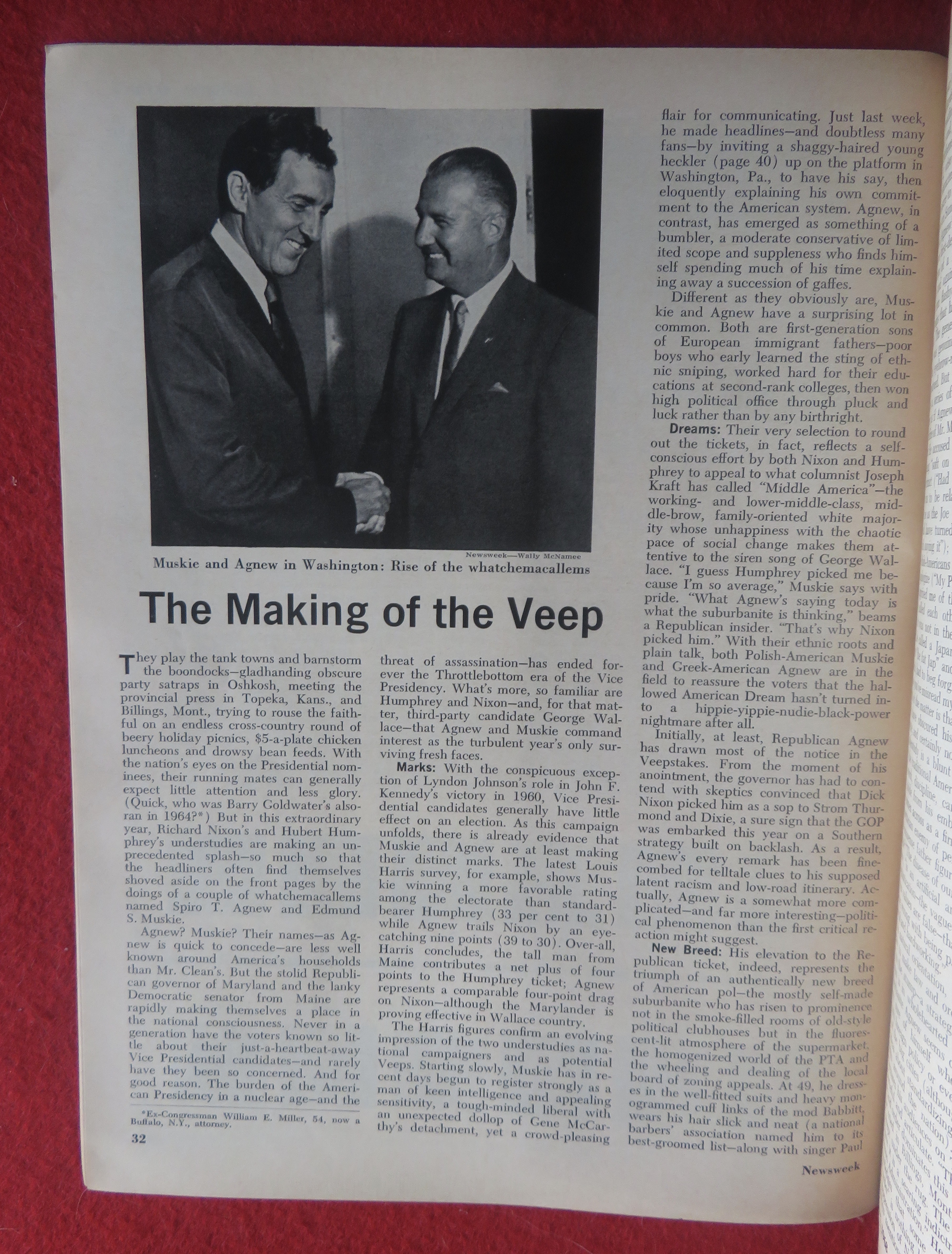 Newsweek Magazine October 7, 1968 Muskie & Agnew