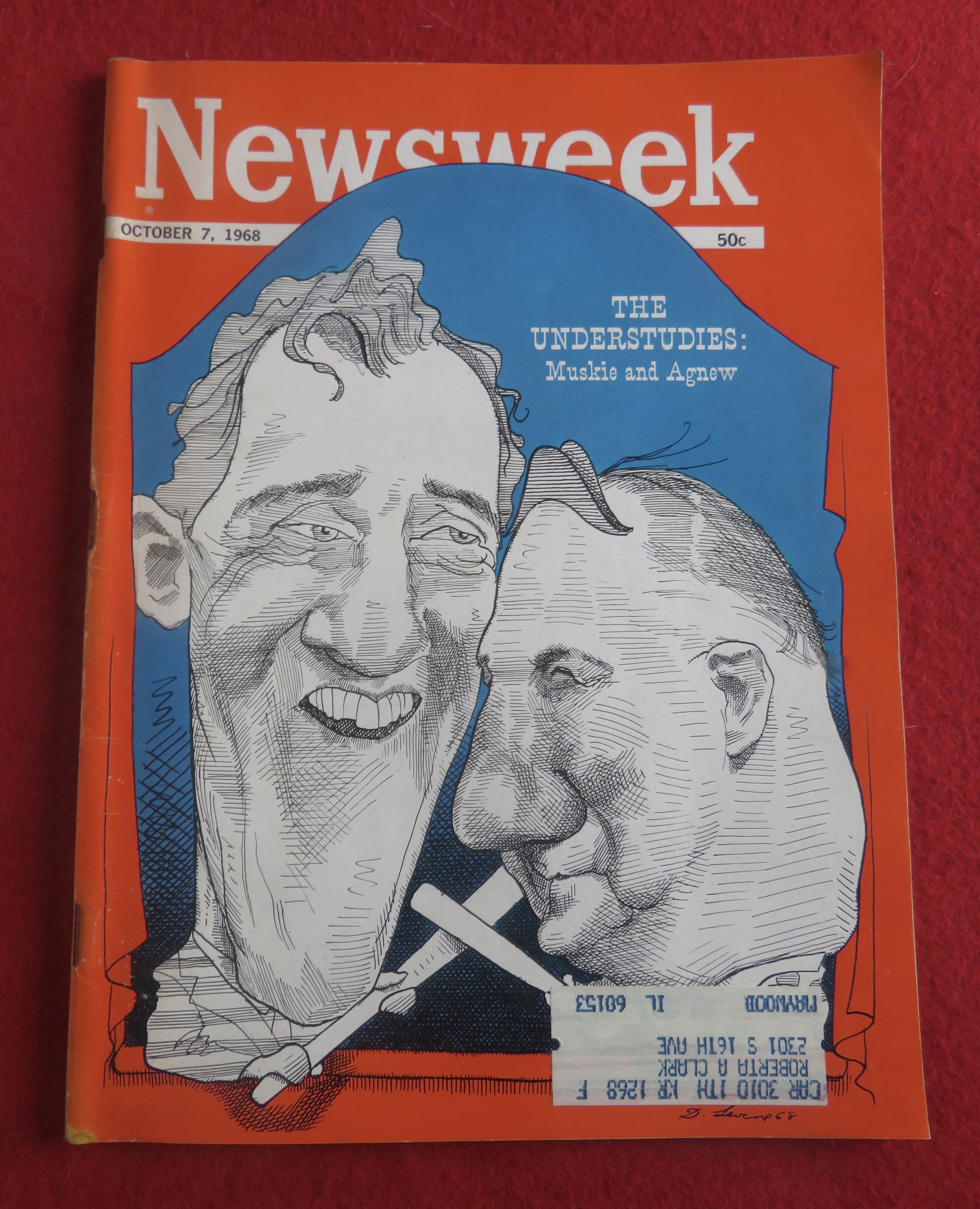 Newsweek Magazine October 7, 1968 Muskie & Agnew