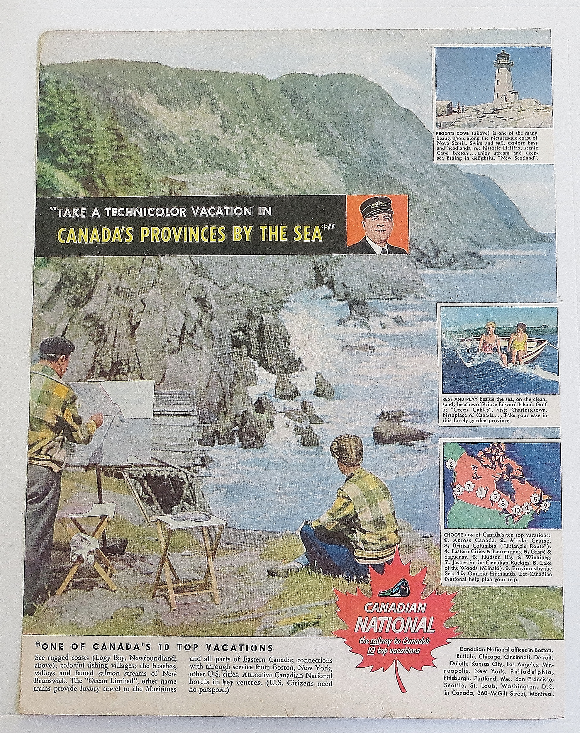 1950 Canadian National With Couple By The Sea