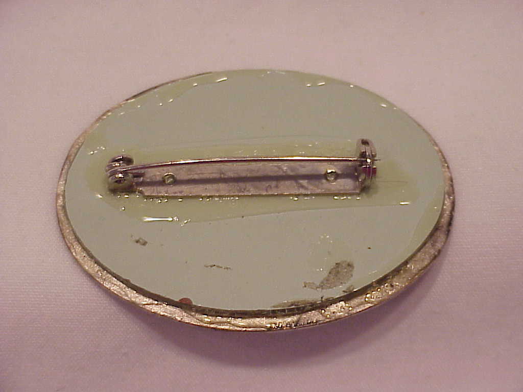 Silver Tone Rhinestone And Mirror Brooch