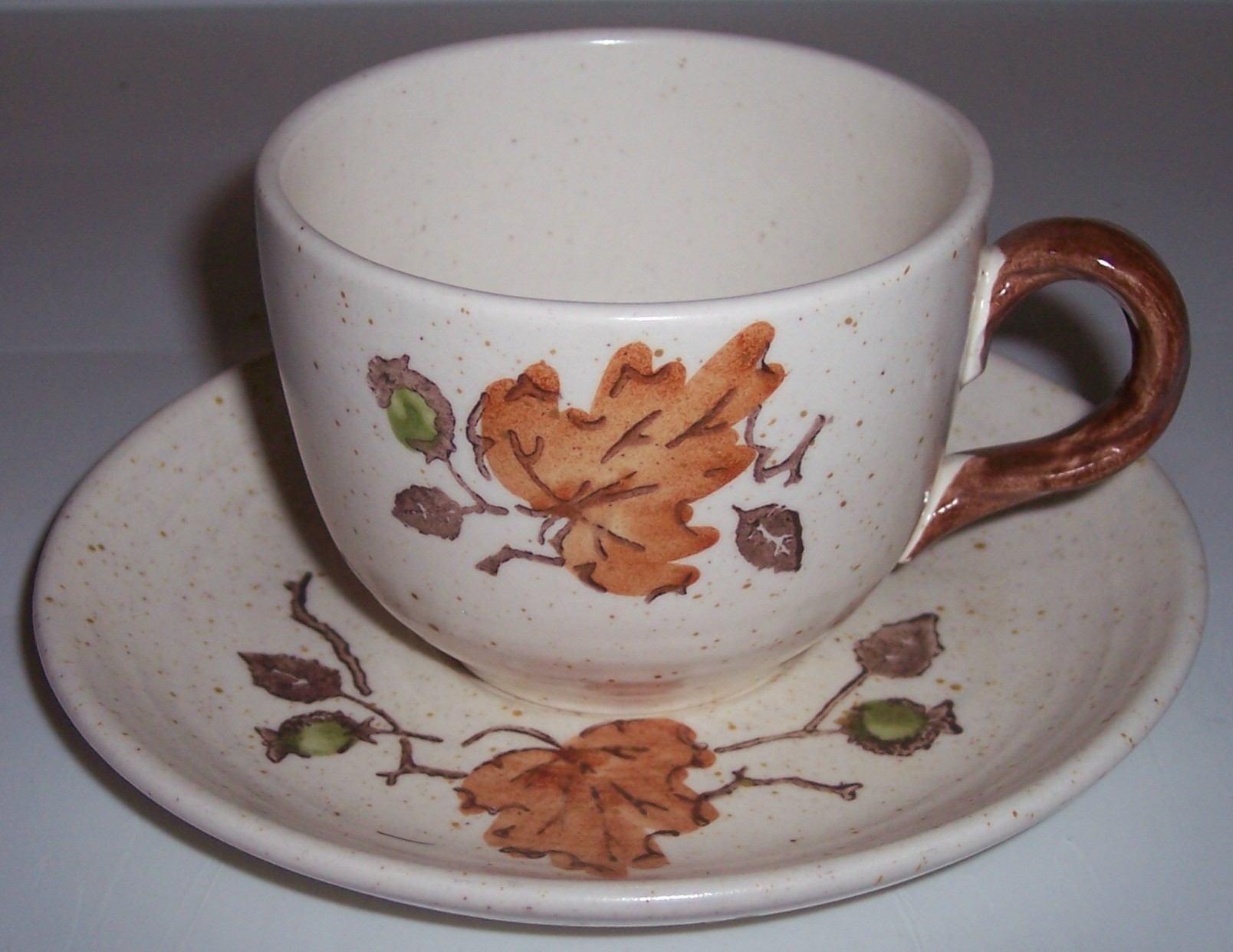 Metlox Poppy Trail Pottery Woodland Gold Cup/Saucer Set