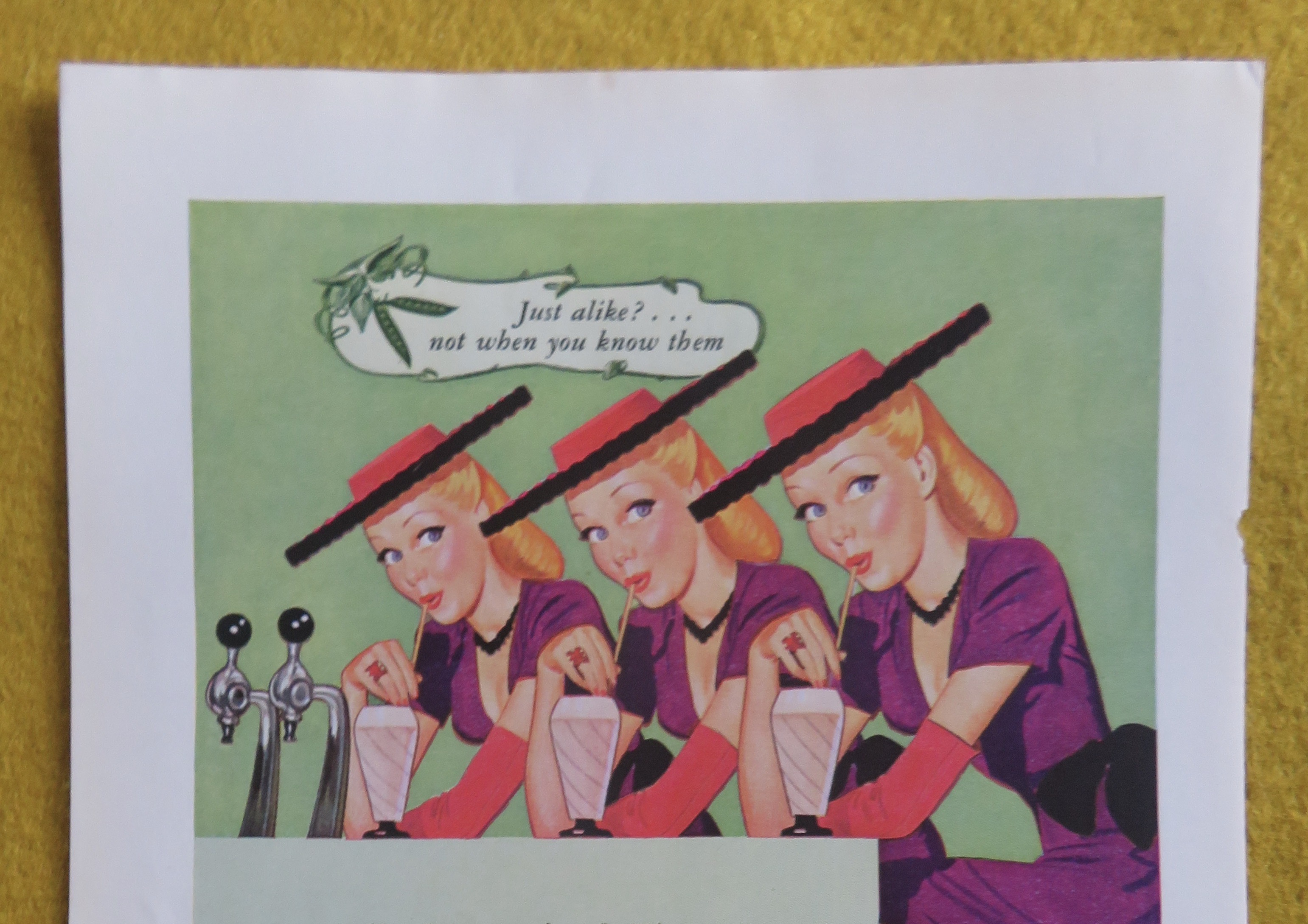 1945 General Tires with Three Women That Look Alike