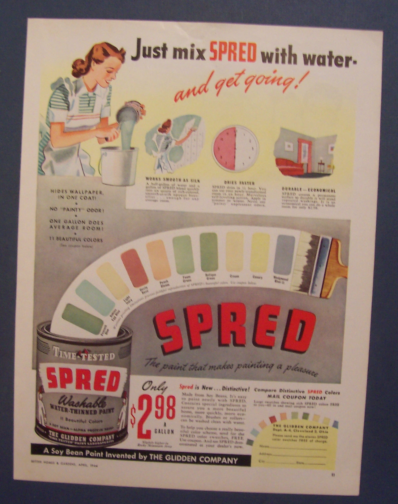 1944 Spred Washable Water - Thinned Paint