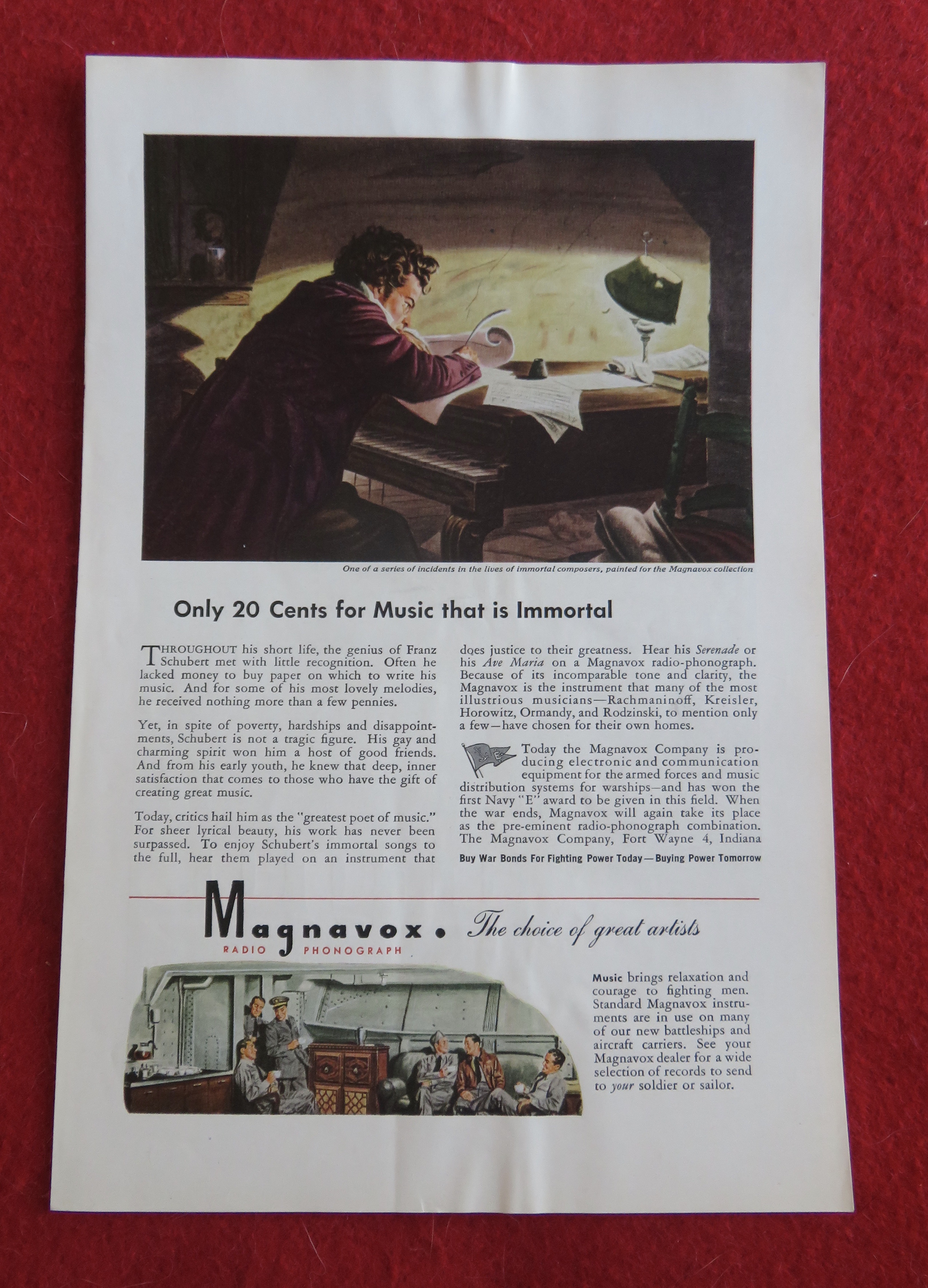 1944 Magnavox Radio Phonograph with Franz Schubert