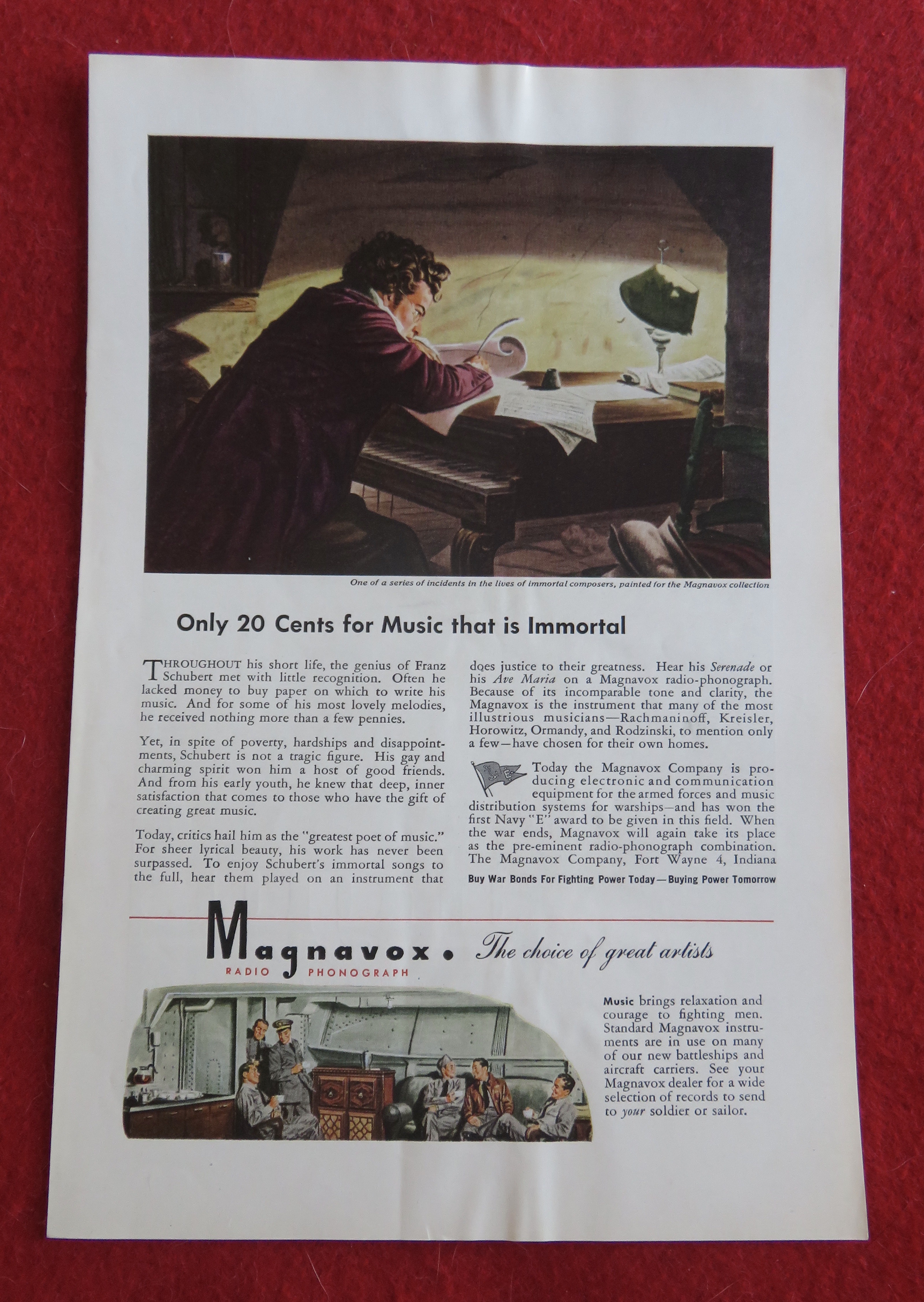 1944 Magnavox Radio Phonograph with Franz Schubert