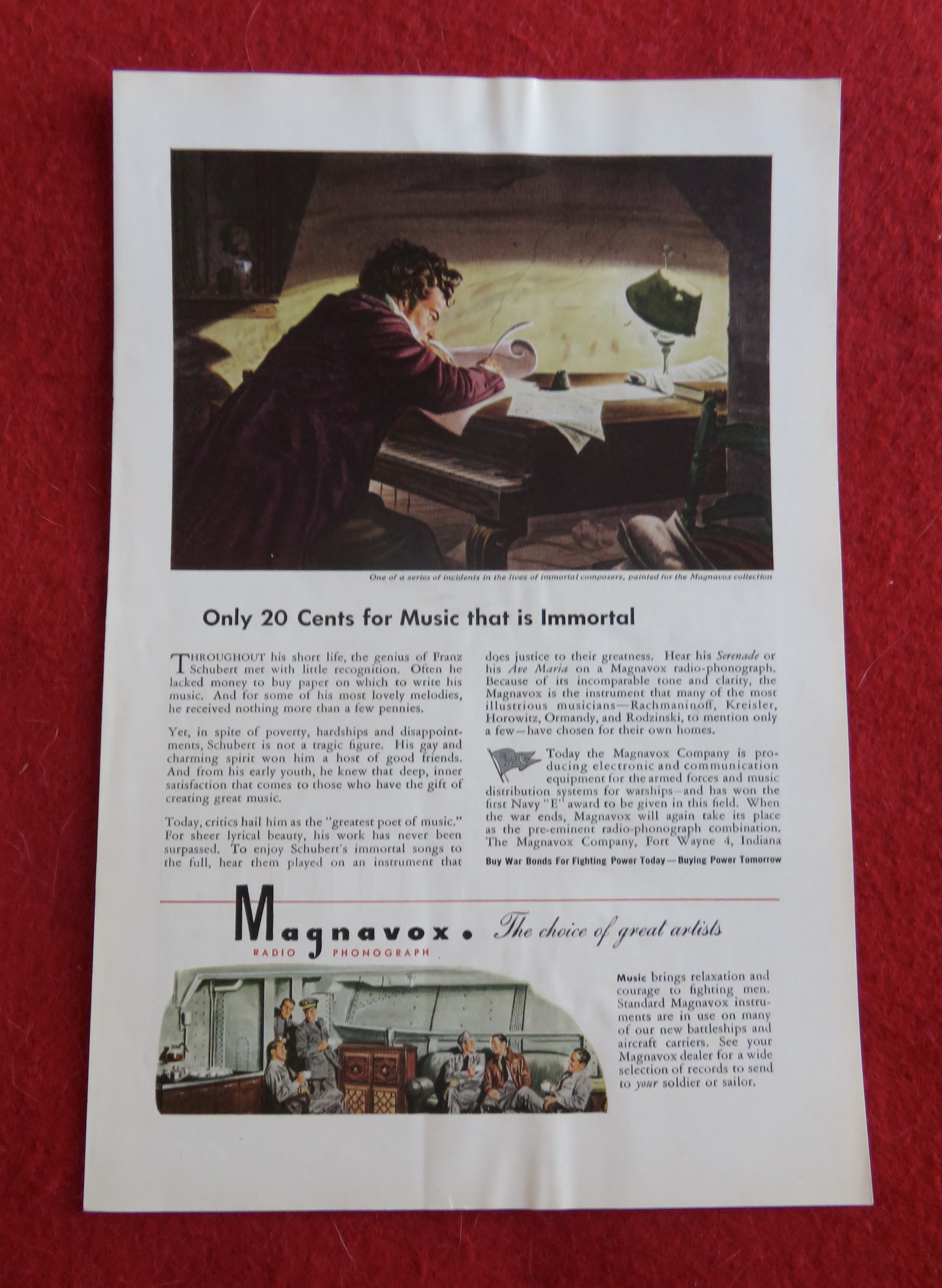 1944 Magnavox Radio Phonograph with Franz Schubert