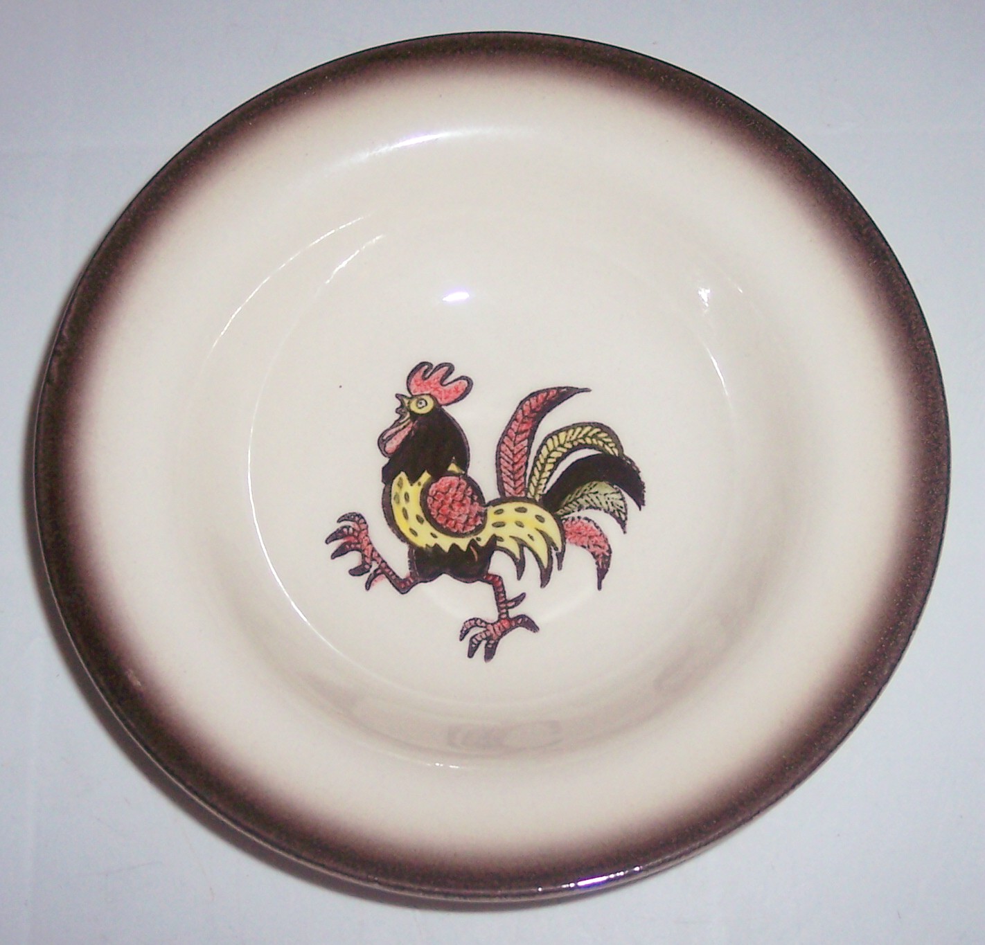Metlox Pottery Poppy Trail Red Rooster Fruit Bowl
