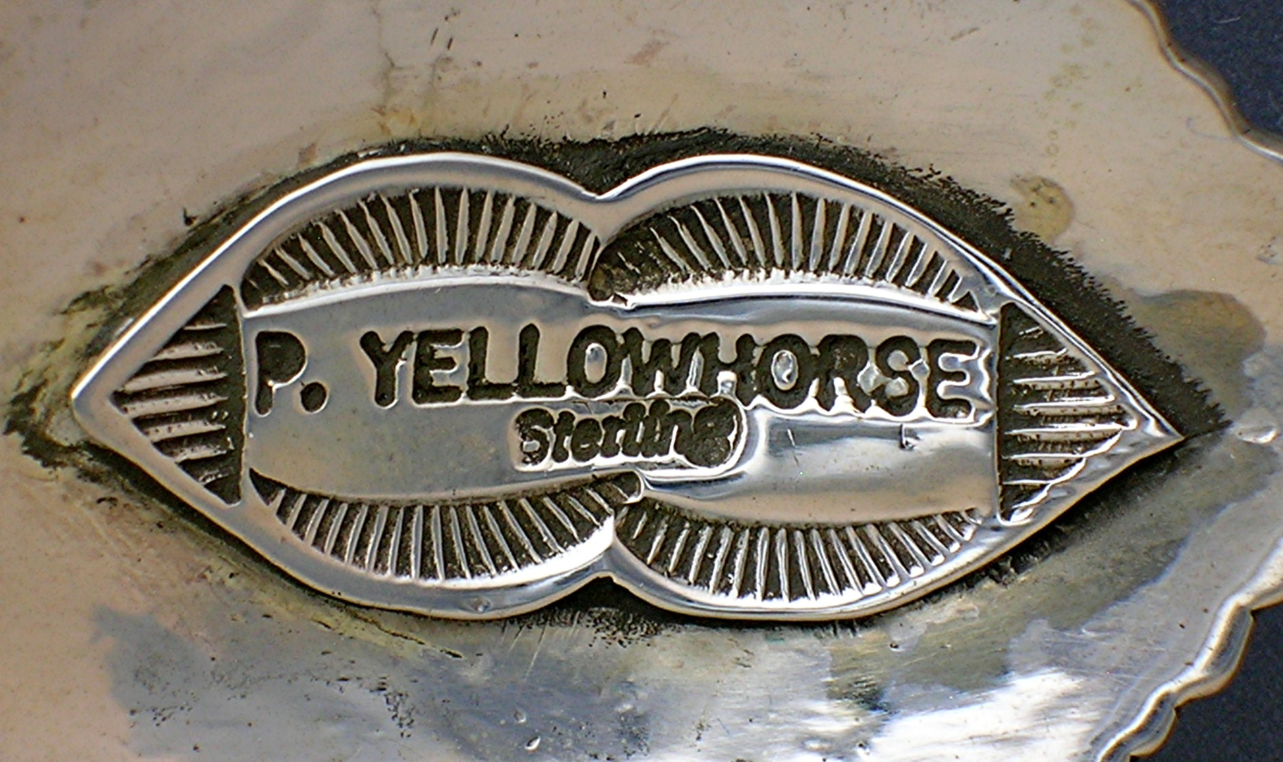 Sterling Silver P. YELLOWHORSE Lizard Brooch Pin