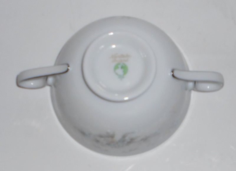 Noritake Porcelain China Patience 2964 w/Platinum Footed Cream Soup Bowl