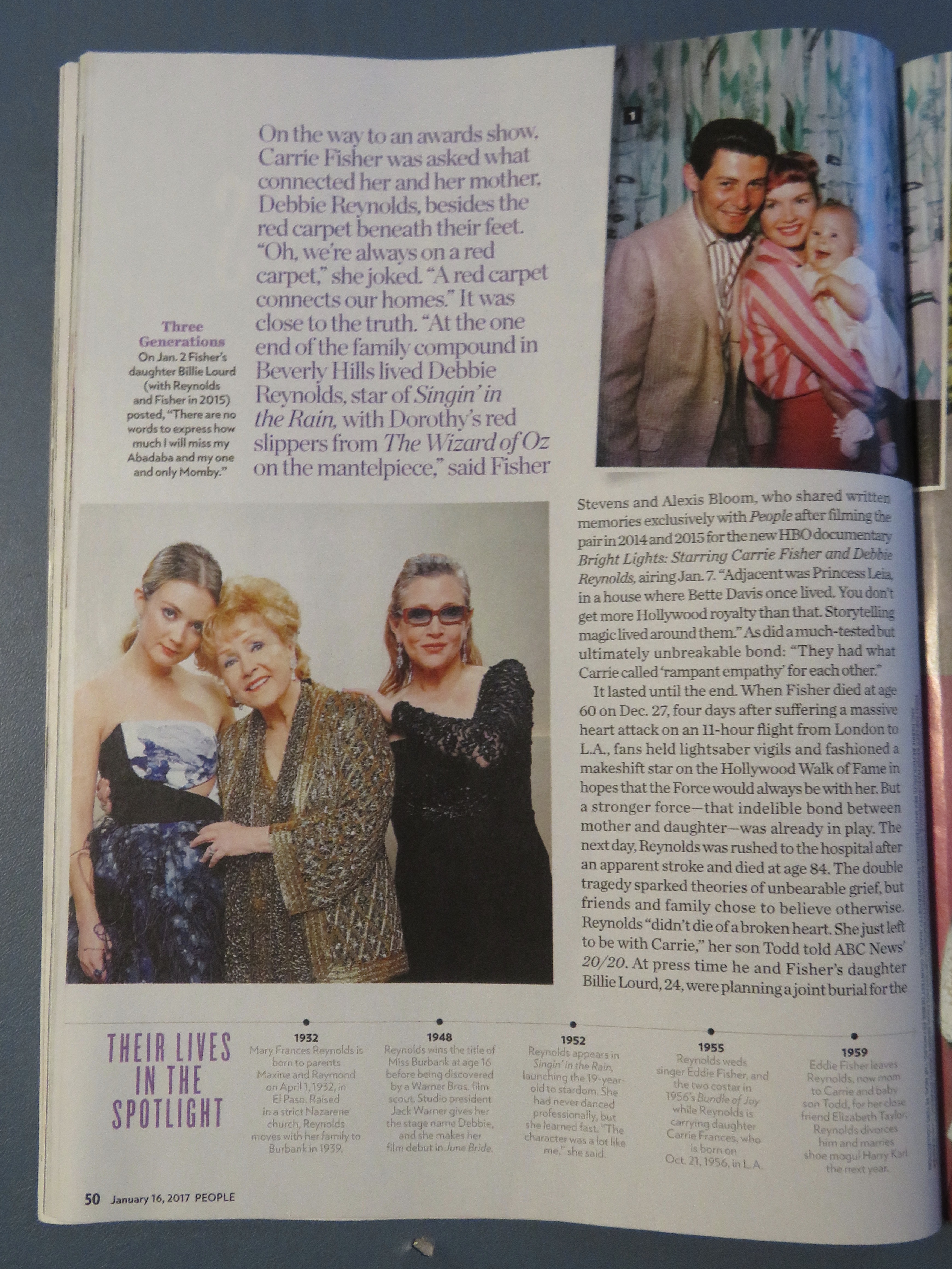 People Magazine January 16, 2017 Debbie & Carrie