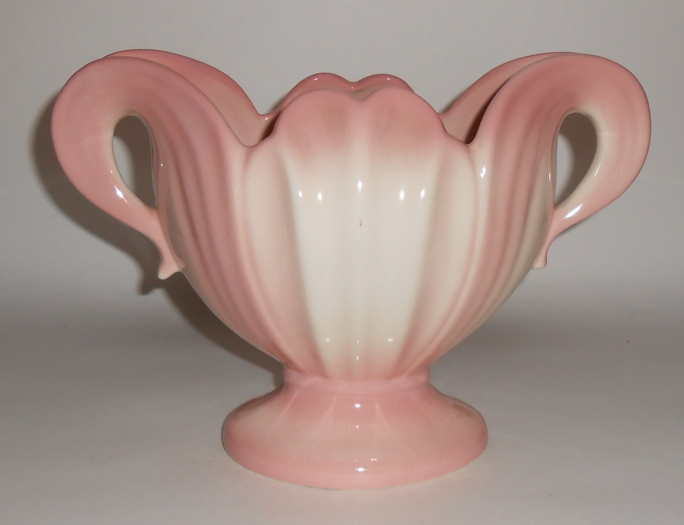 Camark Pottery Rose/Floral Decorated Two Handle Vase!