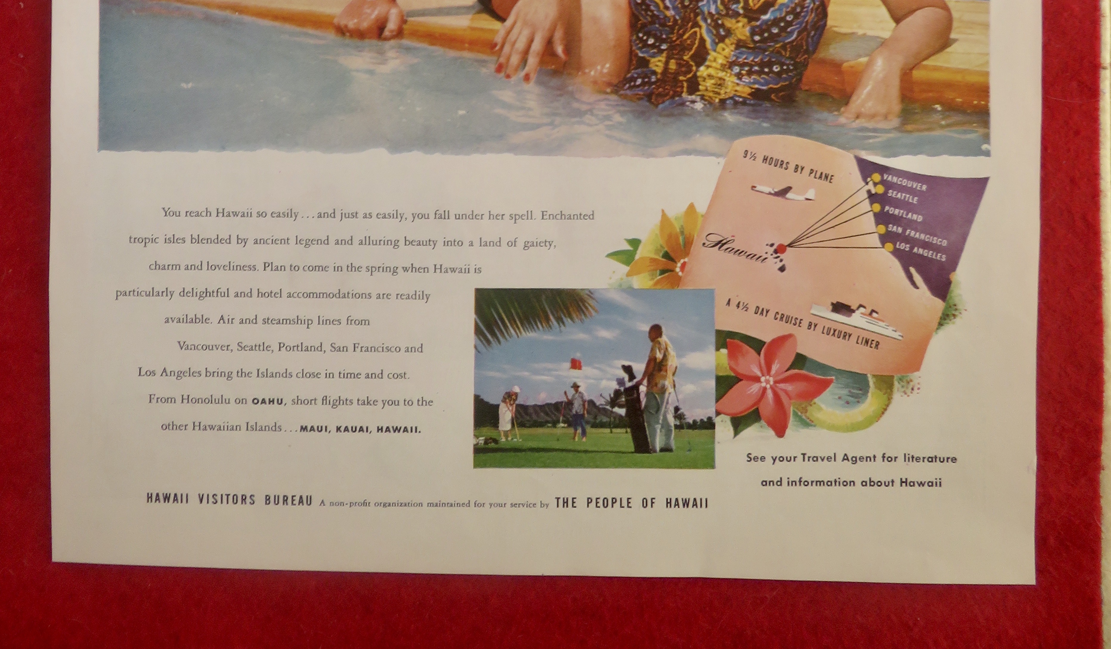1950's Hawaii Visitors Bureau with Man & Woman