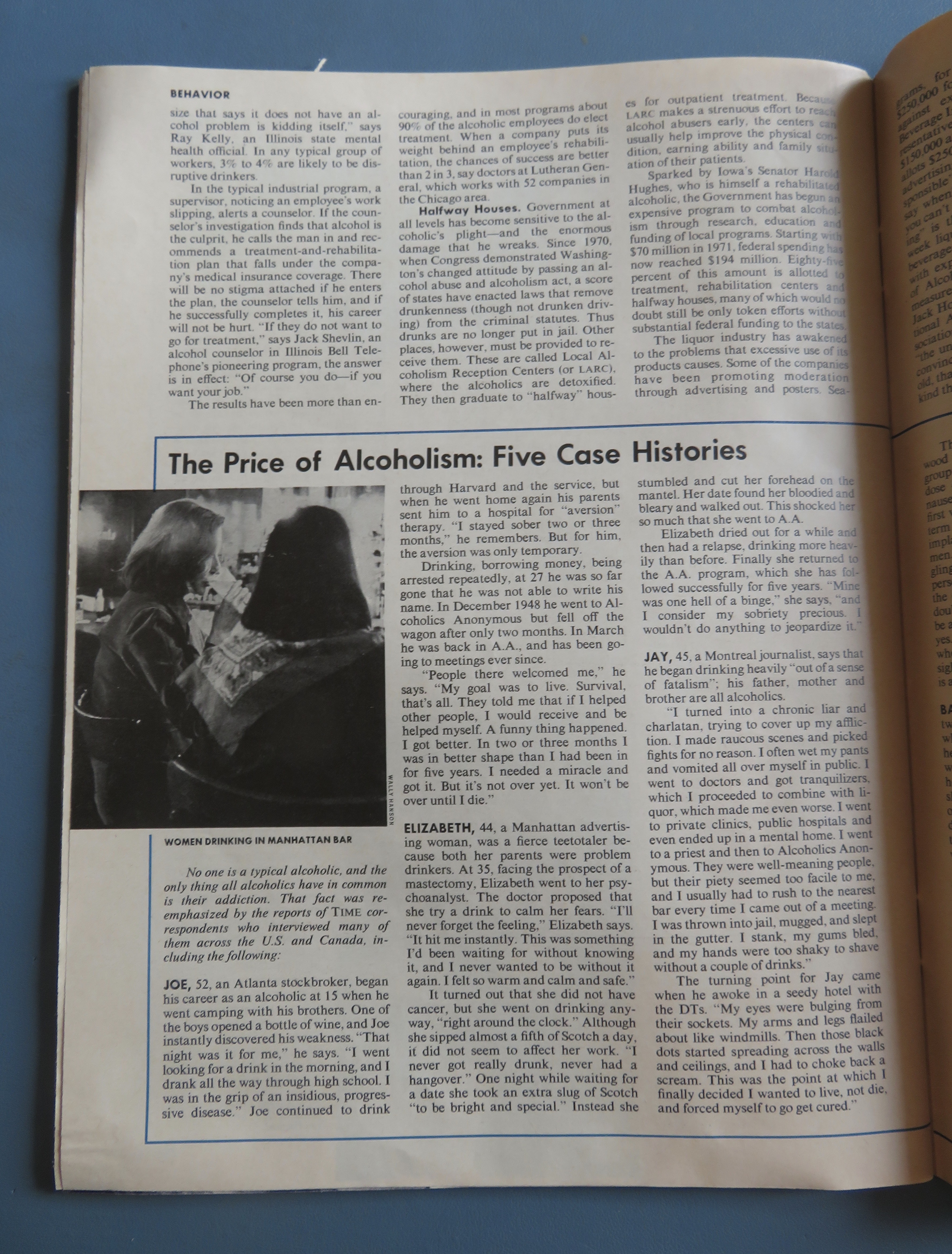 Time Magazine April 22, 1974 Alcoholism