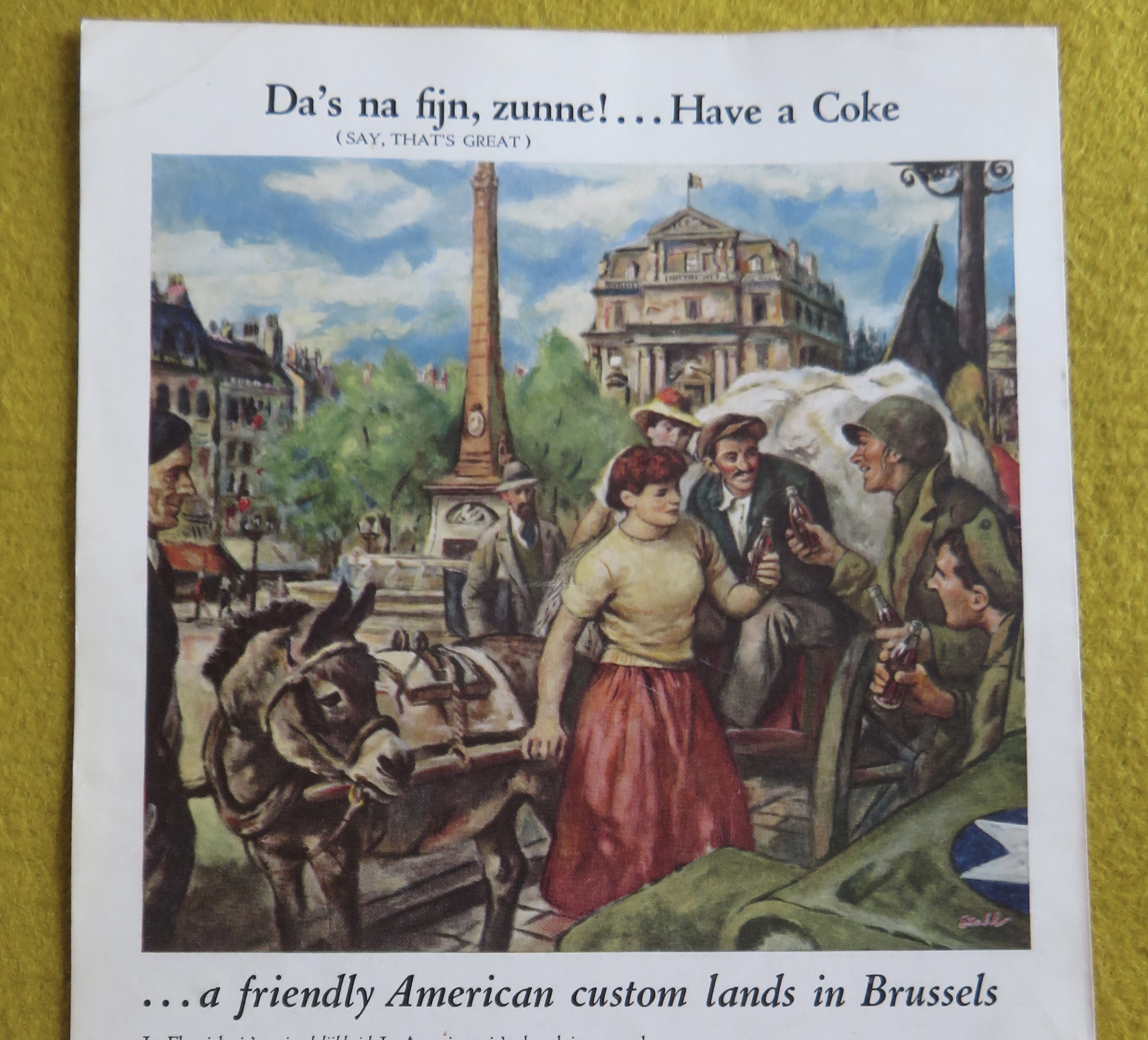 1945 Coca Cola (Coke) with People In Brussels