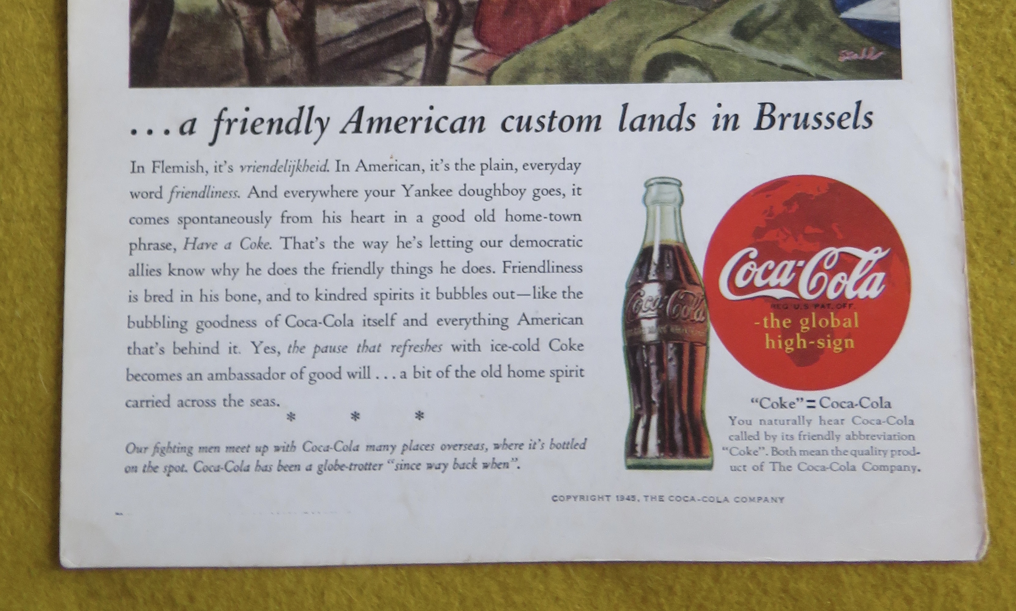 1945 Coca Cola (Coke) with People In Brussels