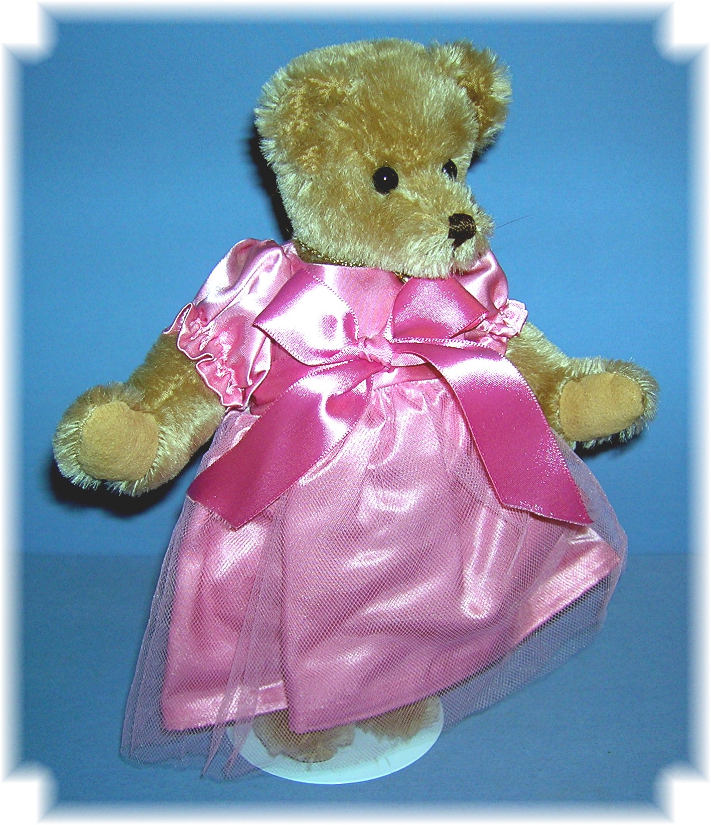 10 Inch Mohair Dressed In Pink Teddy Bear