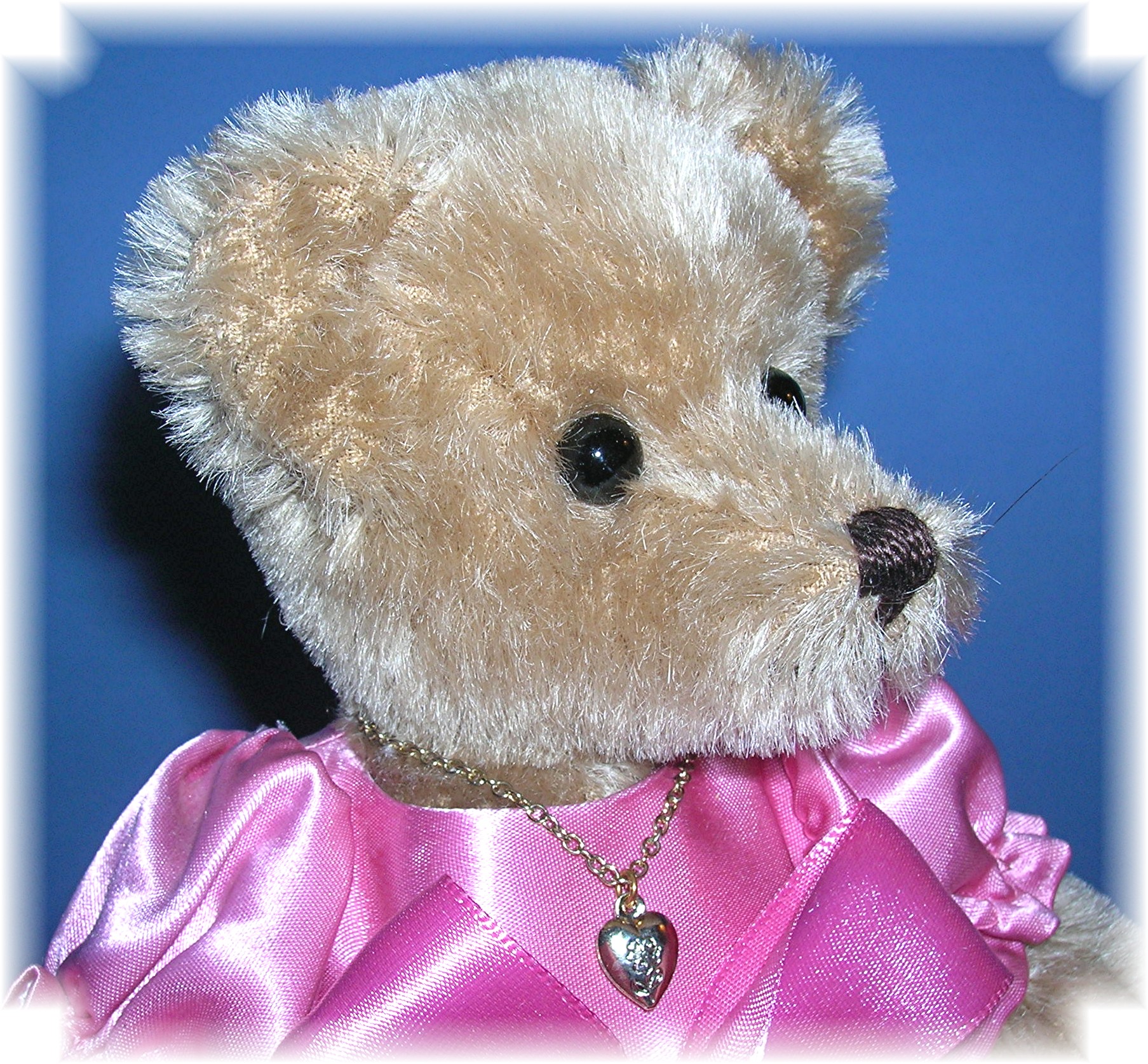 10 Inch Mohair Dressed In Pink Teddy Bear