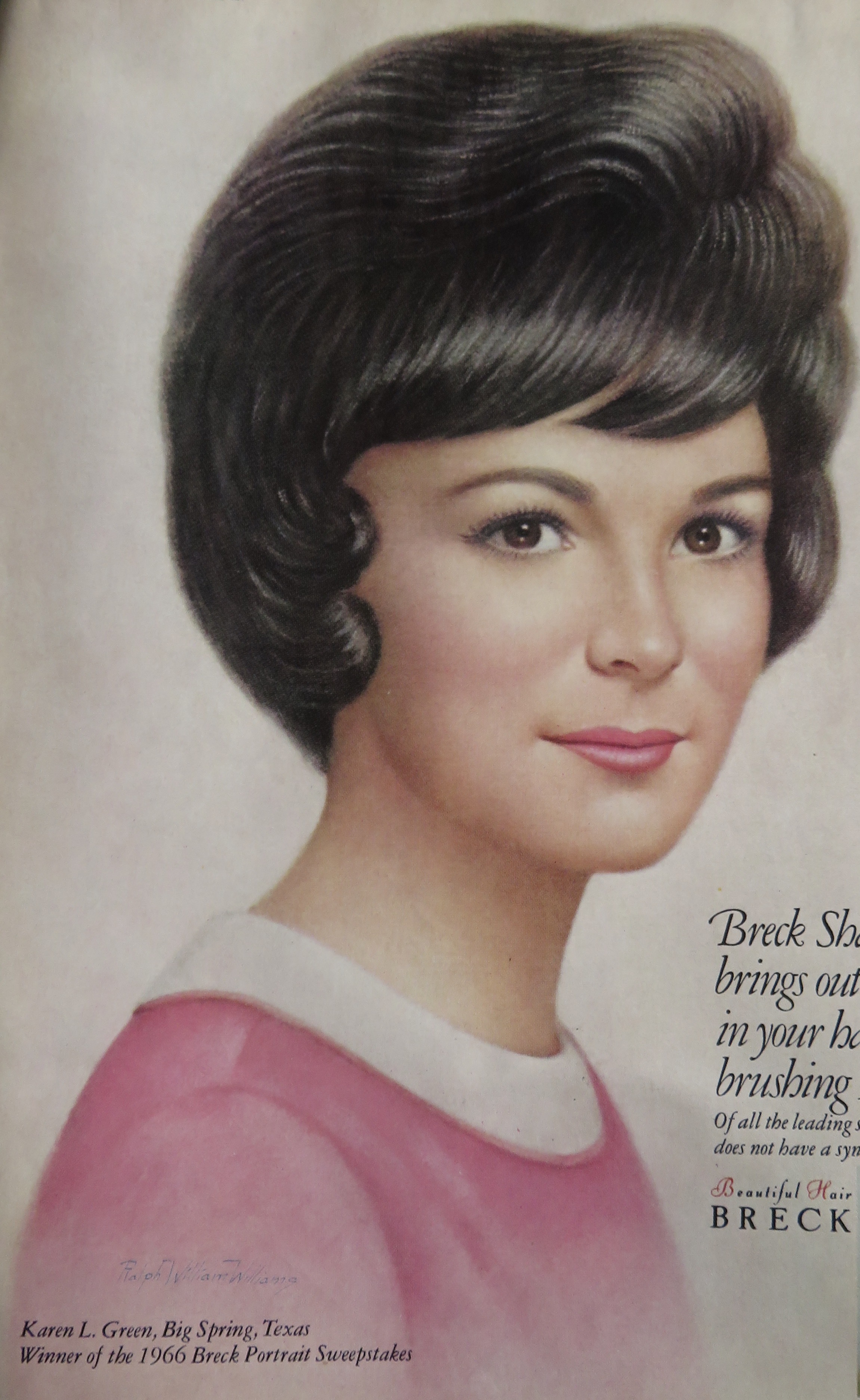 1967 Breck Shampoo with Winner of 1966 Breck Sweepstake