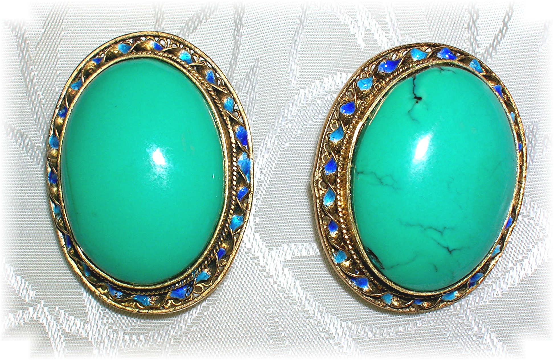 Sterling Silver Turquoise Gold Vermeil Earrings