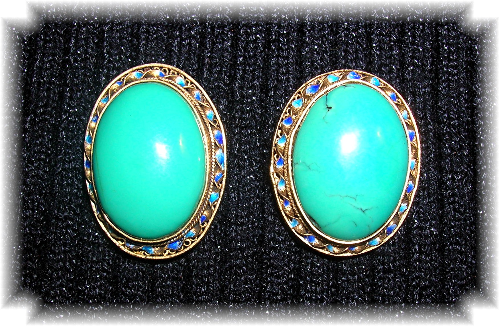 Sterling Silver Turquoise Gold Vermeil Earrings