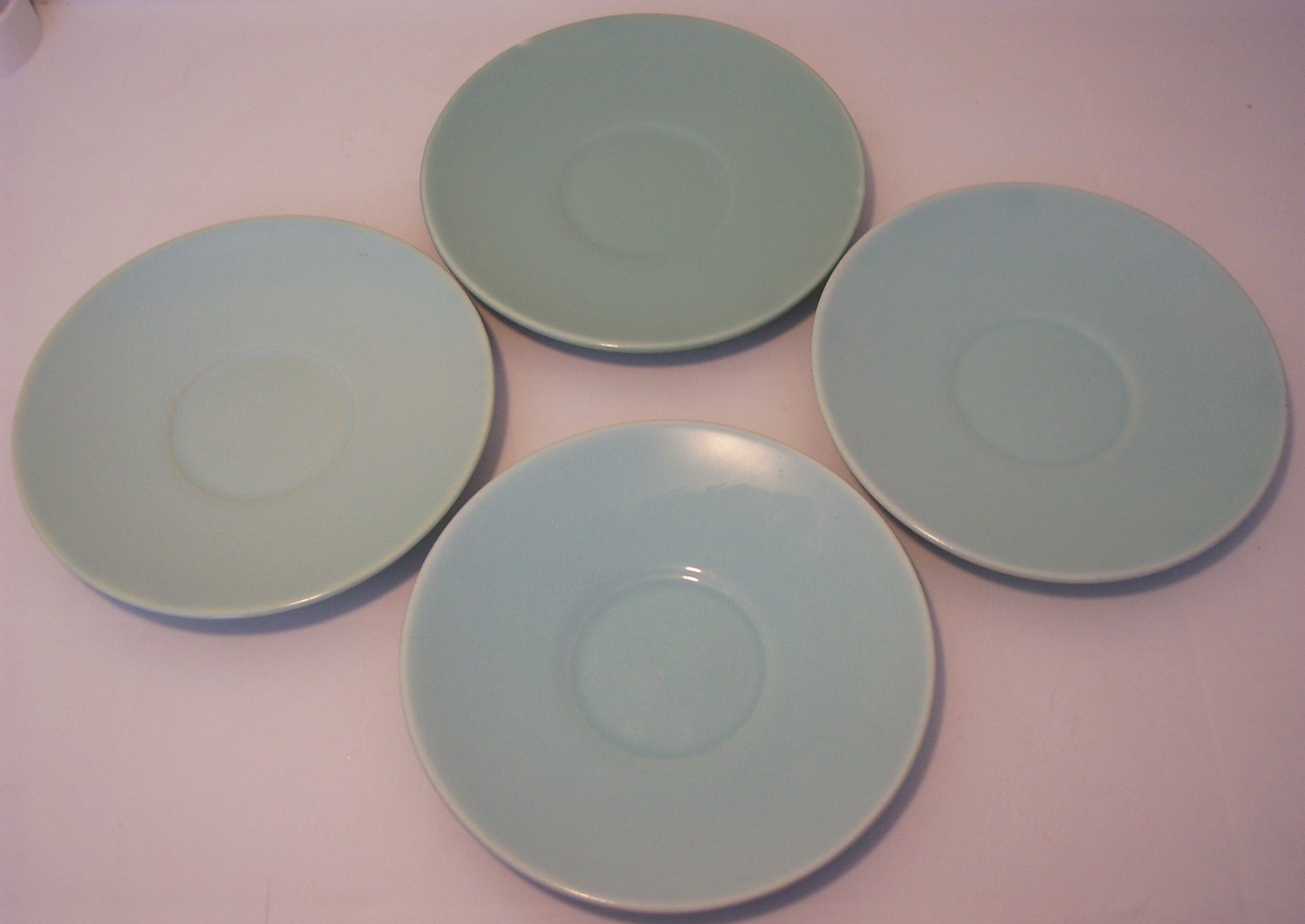 Franciscan Pottery El Patio Satin Aqua Set/4 Saucers!
