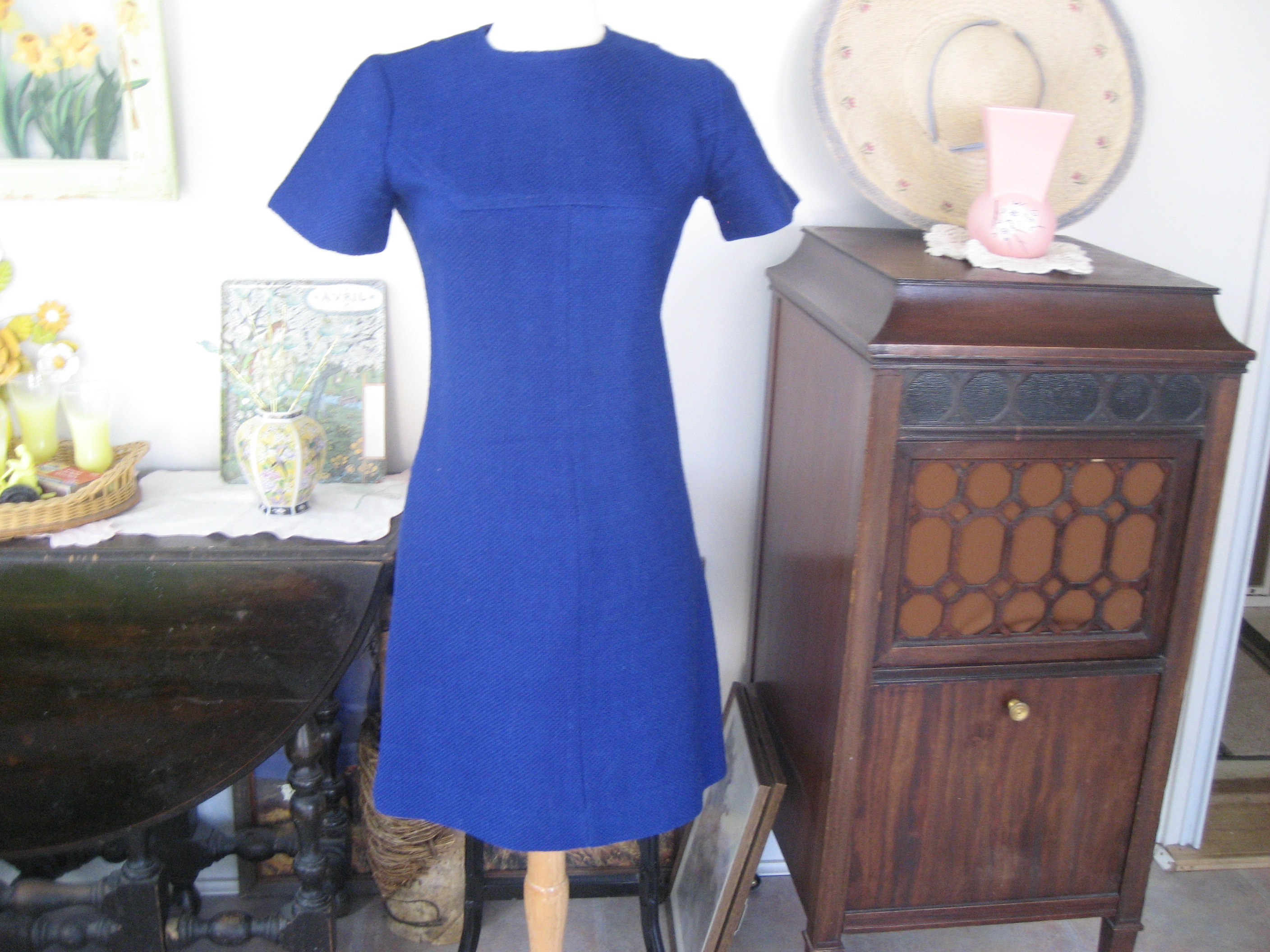 Blue Linen Shift Dress