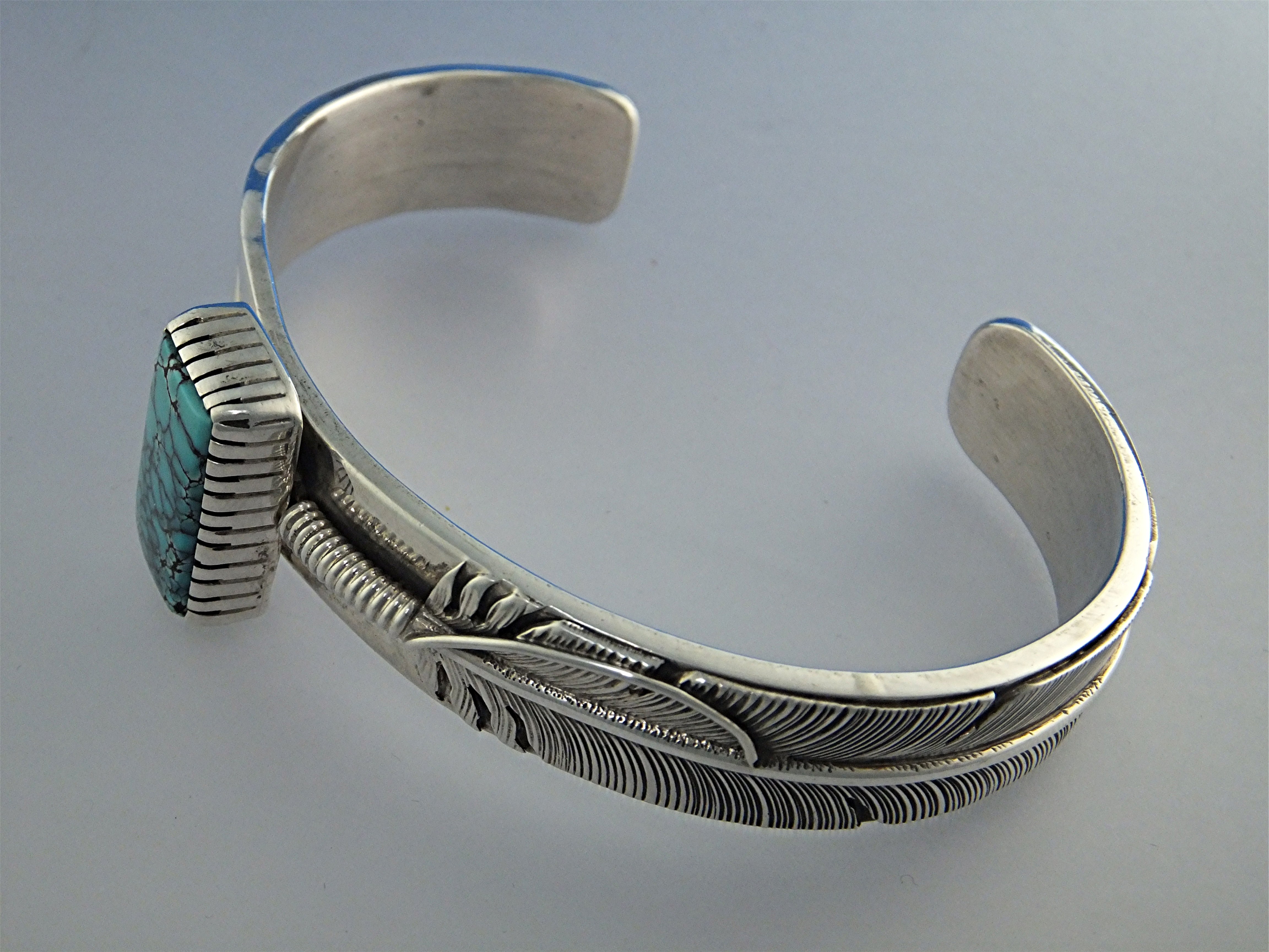 Native American Sterling Silver Turquoise Cuff Navajo