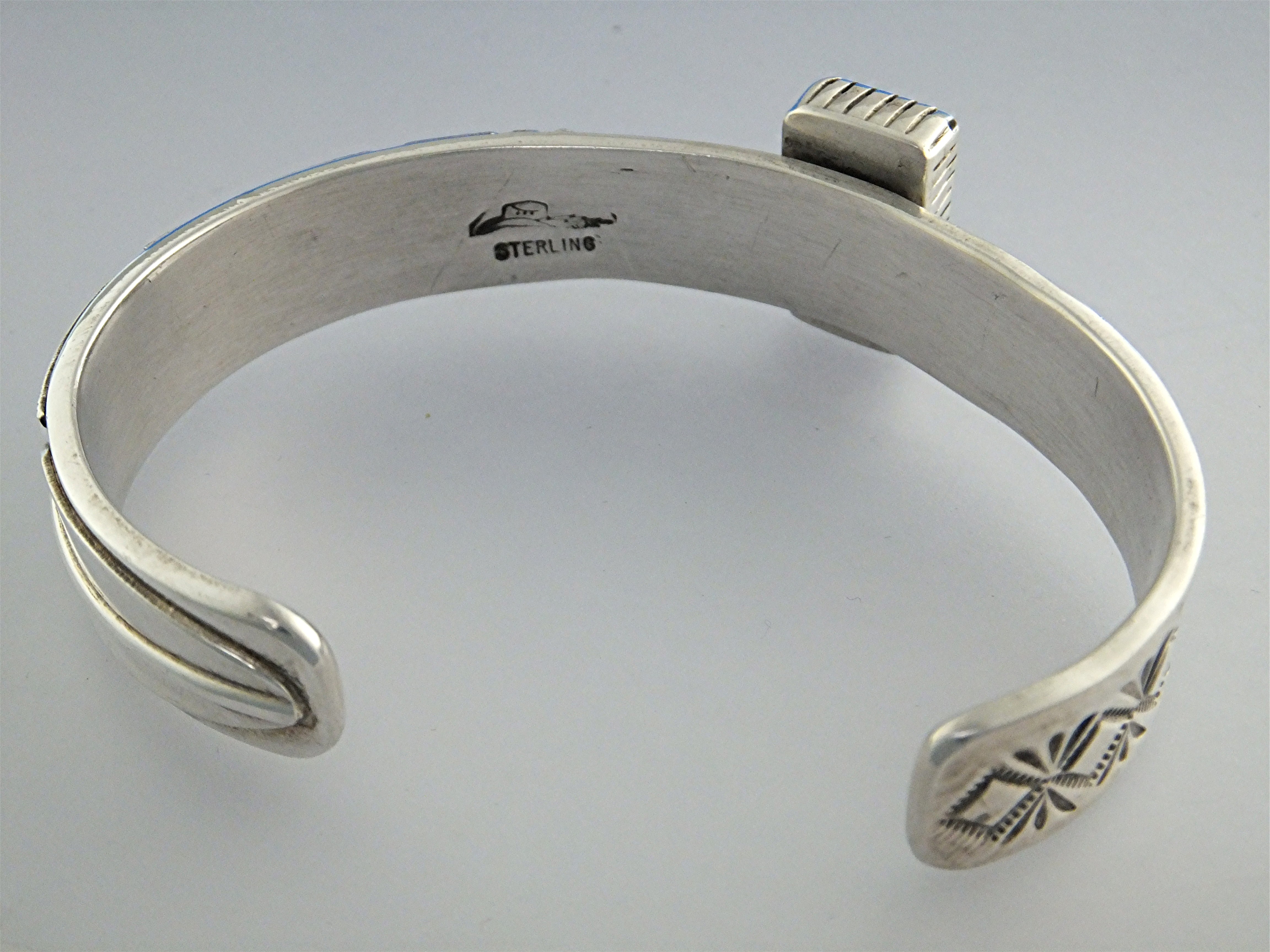 Native American Sterling Silver Turquoise Cuff Navajo