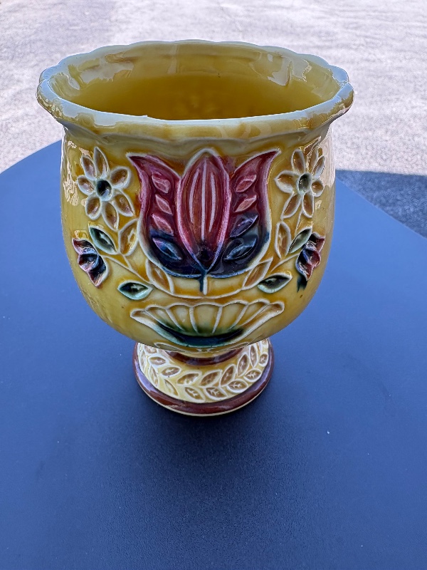 Napcoware Pedestal Planter Vase floral C 7540 mid century
