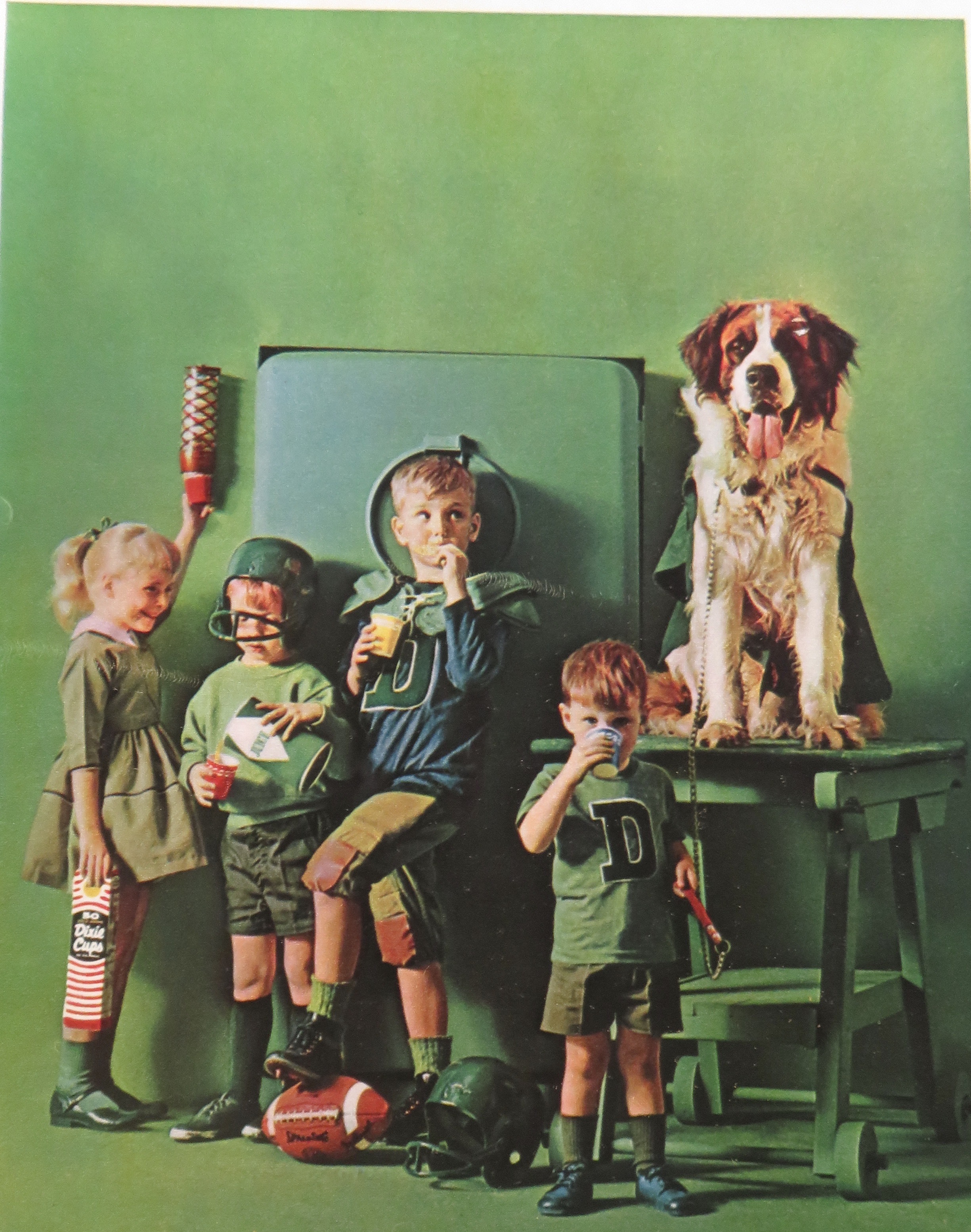 1960 Dixie Cups with Kids Drinking From Dixie Cups