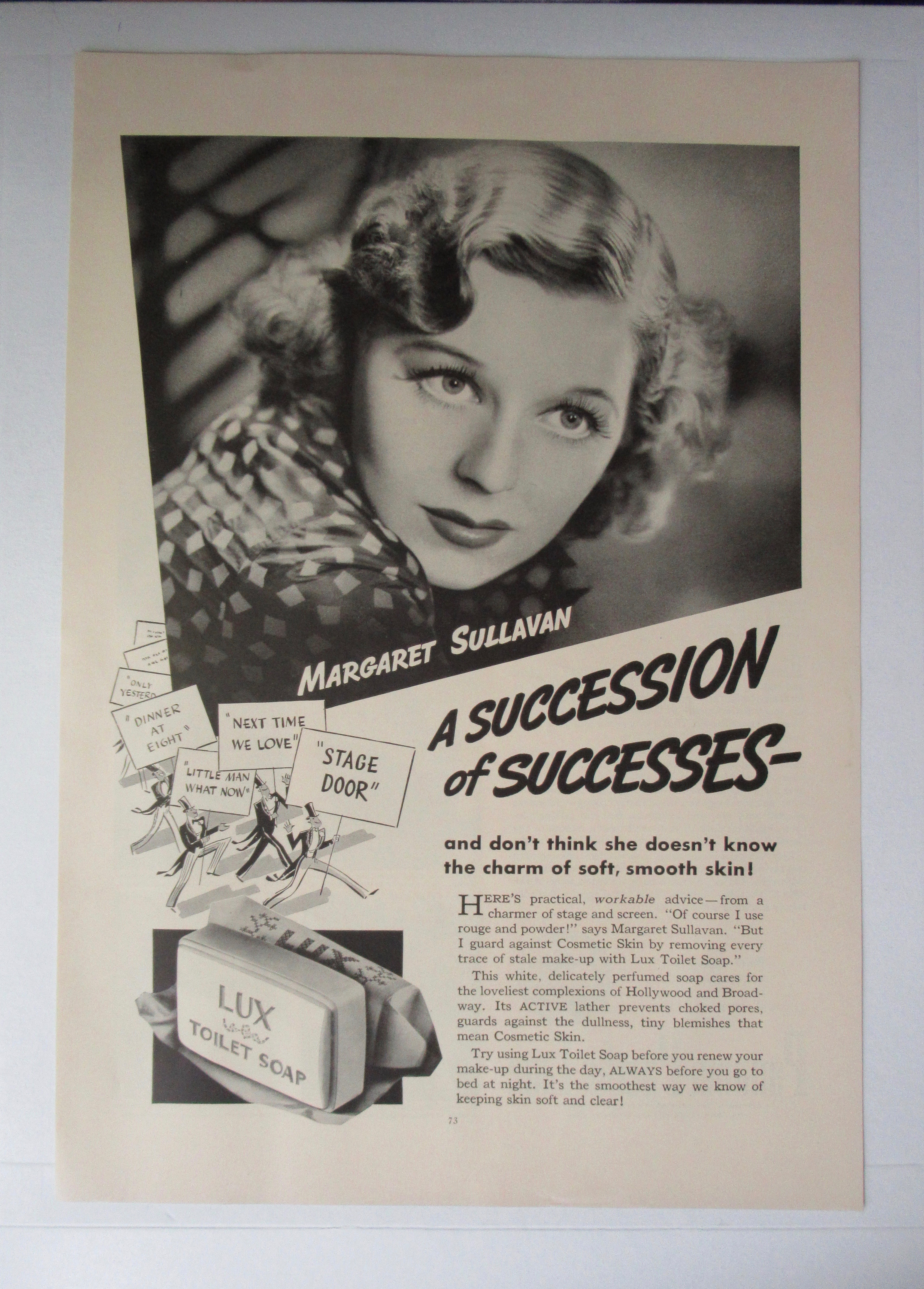 1936 Lux Toilet Soap with Margaret Sullavan