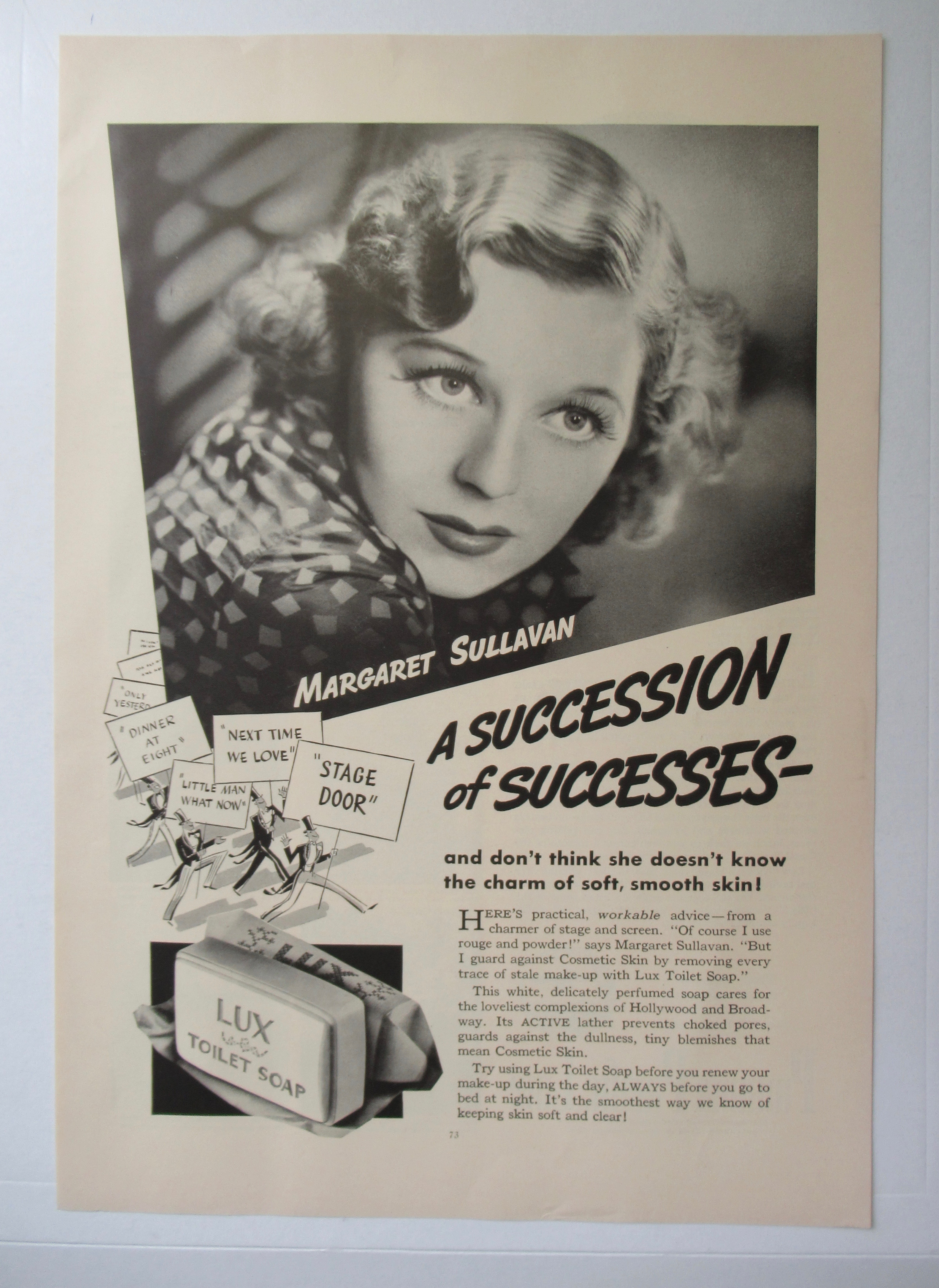 1936 Lux Toilet Soap with Margaret Sullavan