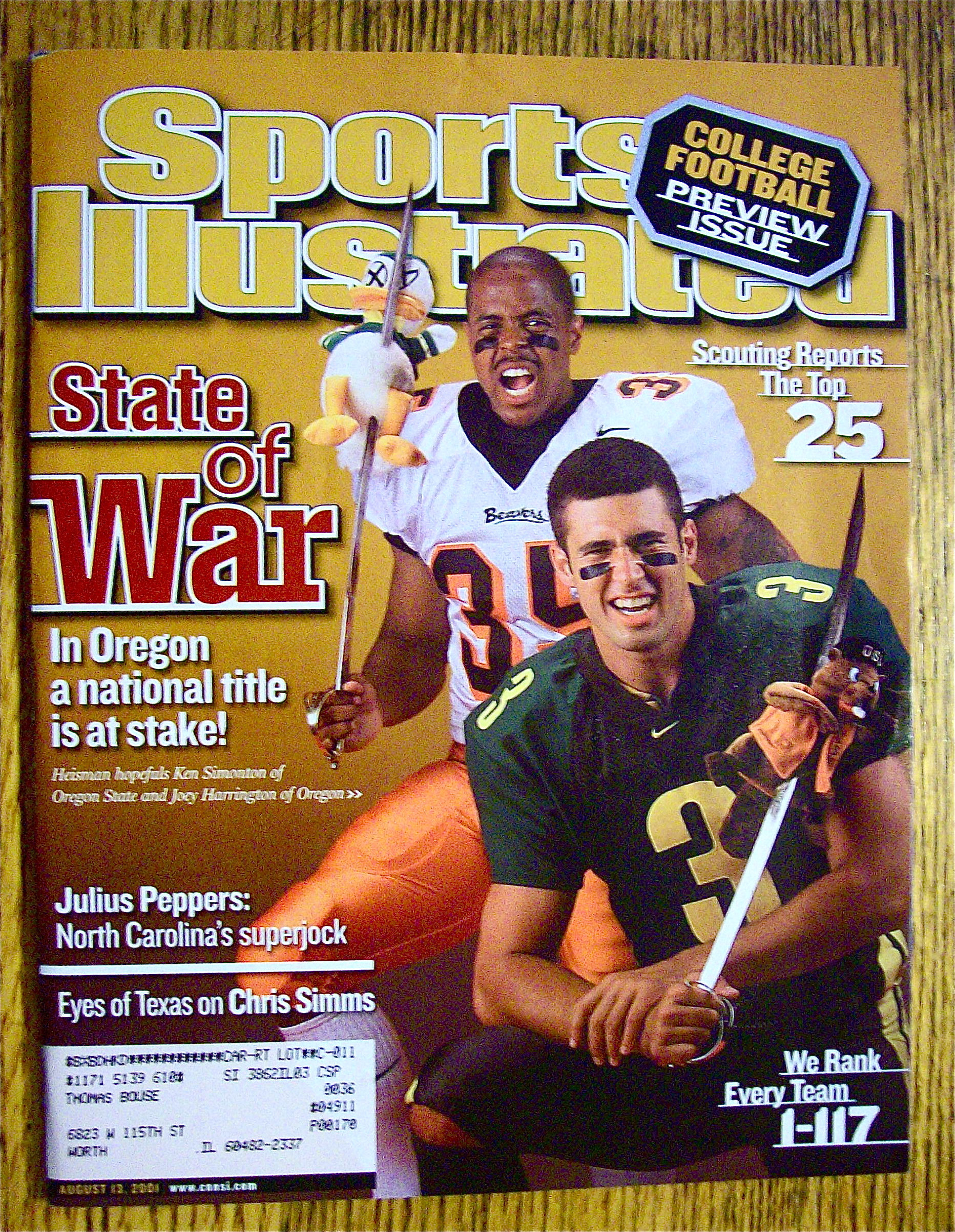 Sports Illustrated Magazine August 13, 2001 Oregon