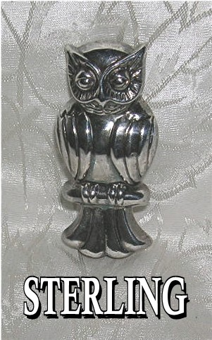 Older Sterling Silver OWL Brooch