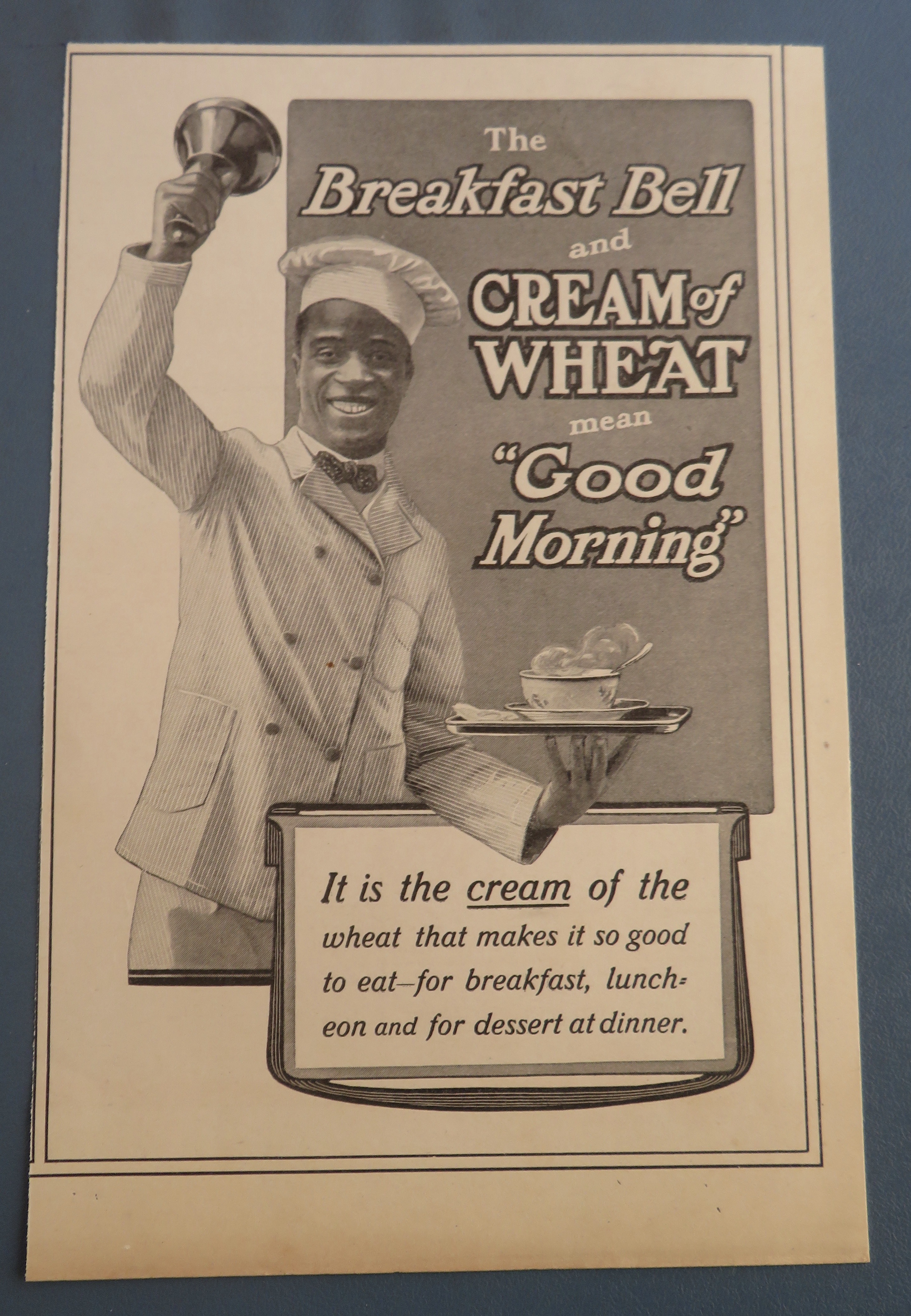 1900 Cream of Wheat with Cream of Wheat Man & Bell