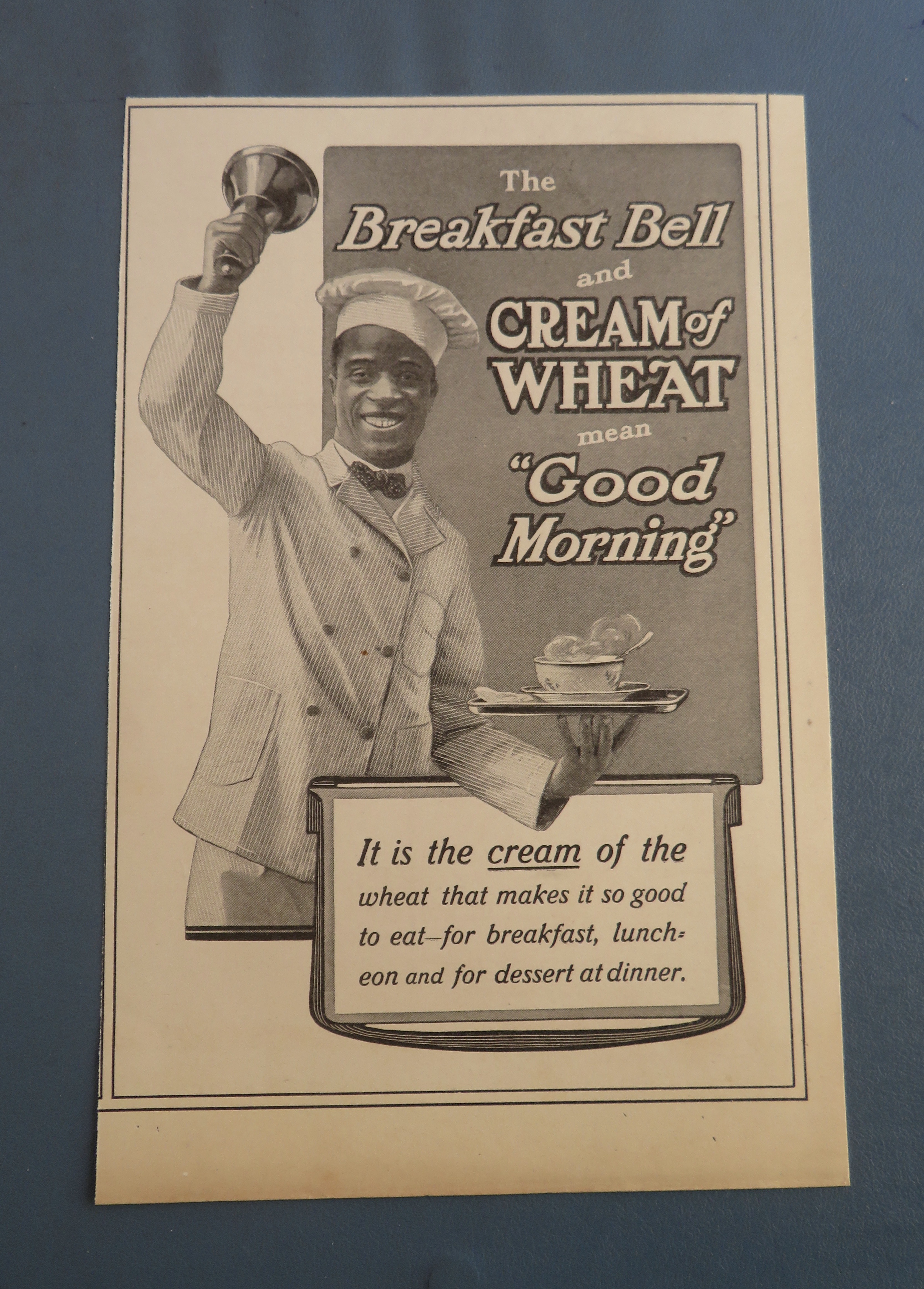 1900 Cream of Wheat with Cream of Wheat Man & Bell