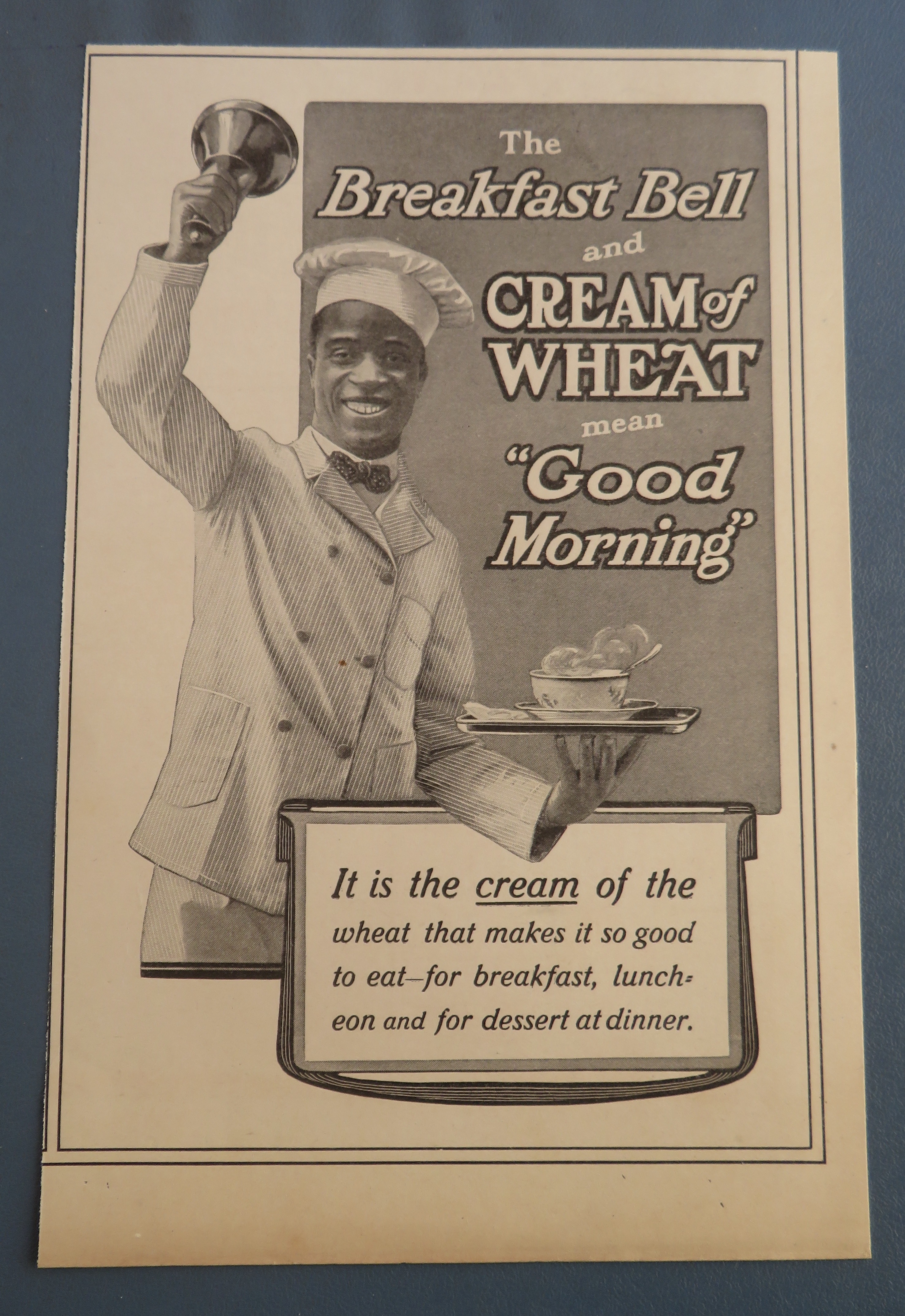 1900 Cream of Wheat with Cream of Wheat Man & Bell