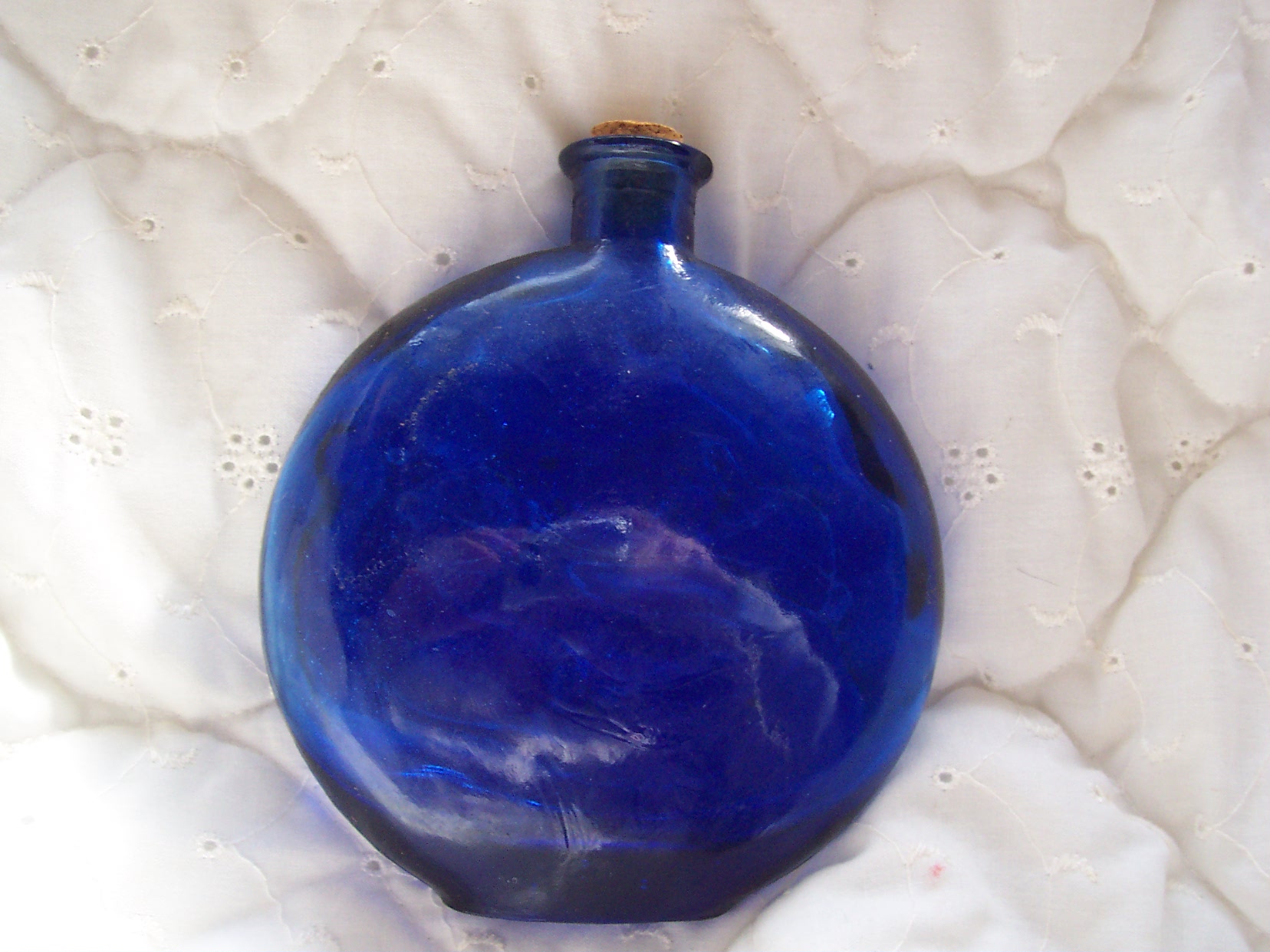 Cobalt Blue Glass Bottle ornate hard to find