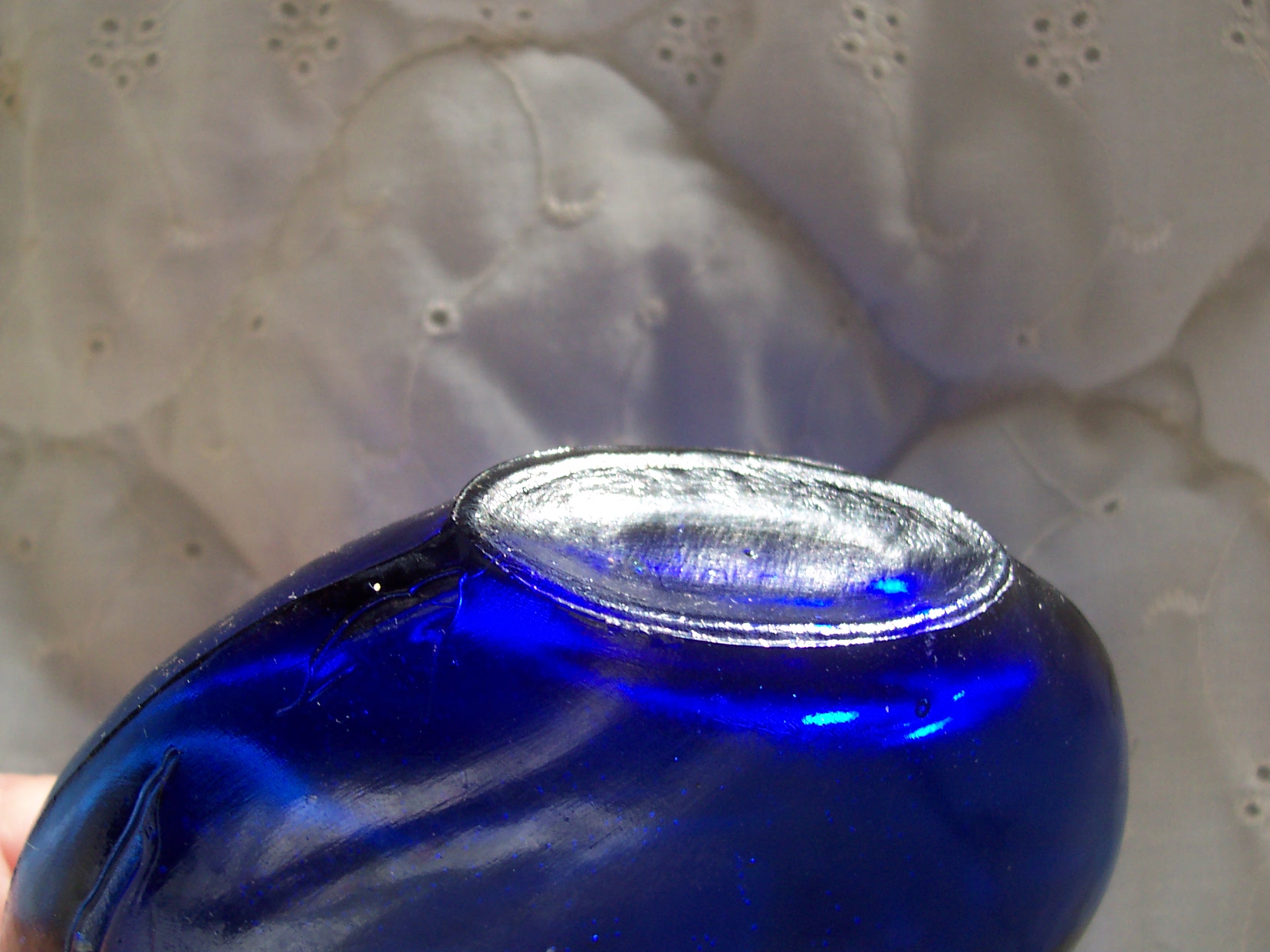 Cobalt Blue Glass Bottle ornate hard to find