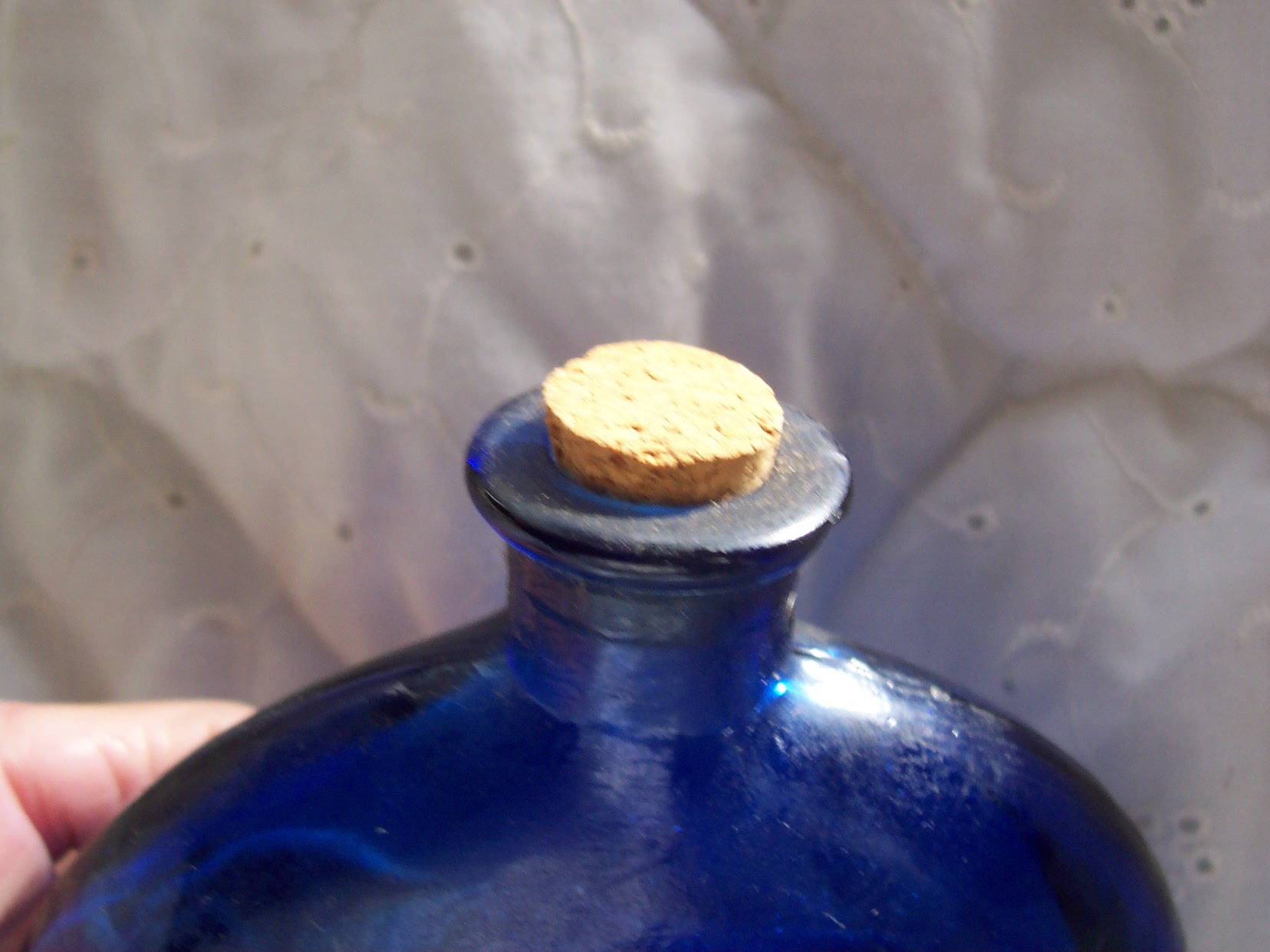 Cobalt Blue Glass Bottle ornate hard to find