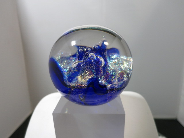 Ed Kozlowski Jr Paperweight Gorgeous Dichroic Art Glass Bubble