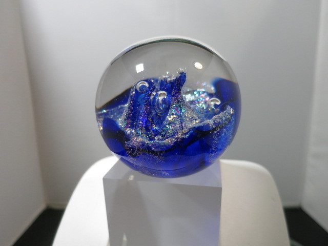 Ed Kozlowski Jr Paperweight Gorgeous Dichroic Art Glass Bubble