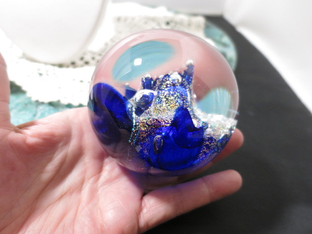 Ed Kozlowski Jr Paperweight Gorgeous Dichroic Art Glass Bubble