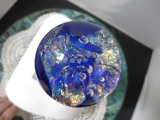 Ed Kozlowski Jr Paperweight Gorgeous Dichroic Art Glass Bubble