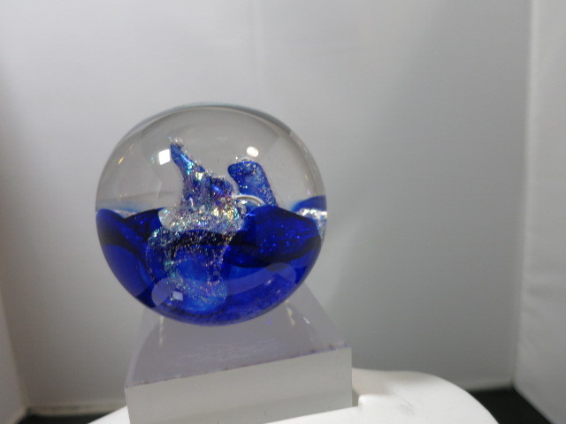 Ed Kozlowski Jr Paperweight Gorgeous Dichroic Art Glass Bubble