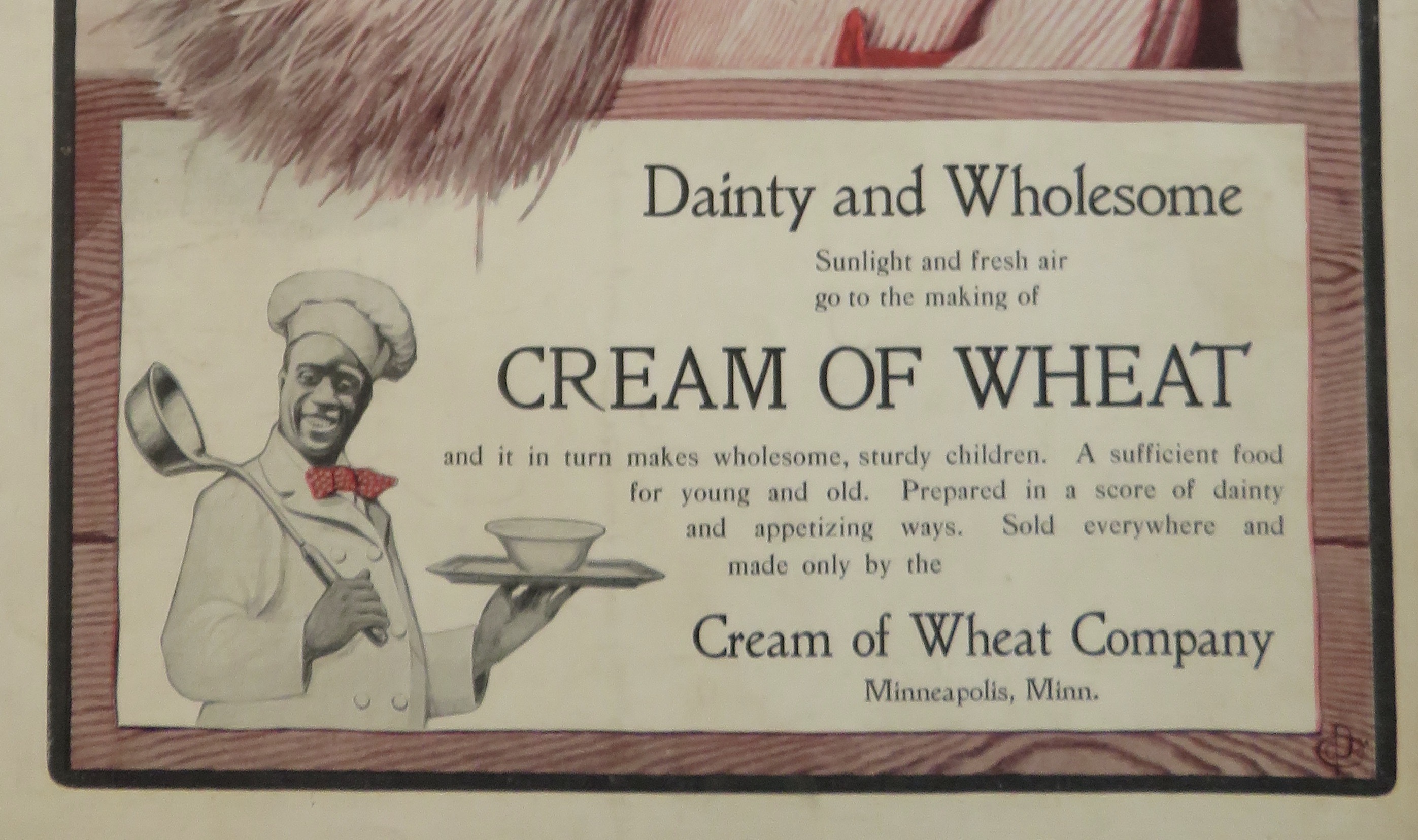 1900 Cream Of Wheat Cereal with Farm Girl Holding Wheat