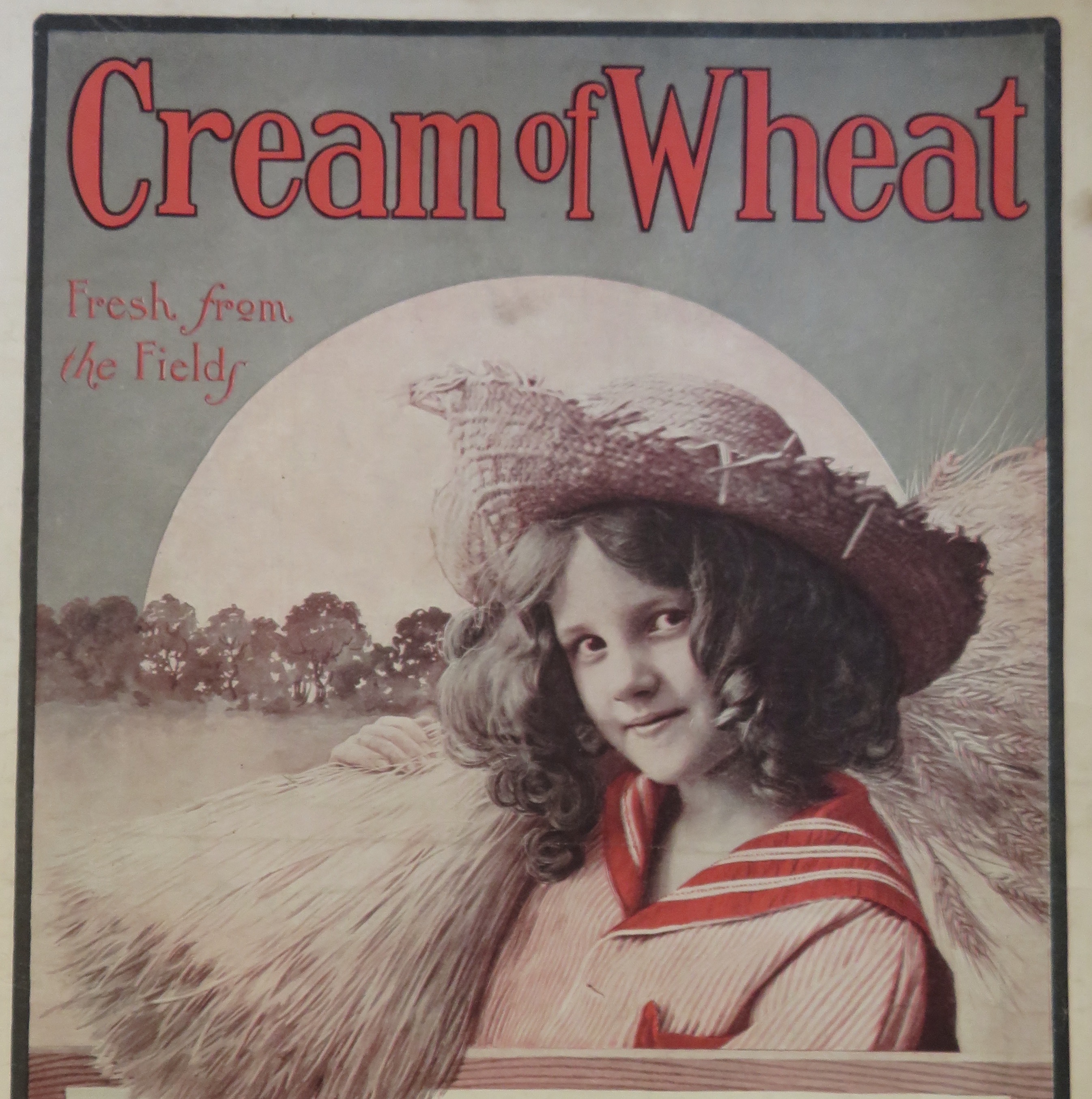 1900 Cream Of Wheat Cereal with Farm Girl Holding Wheat